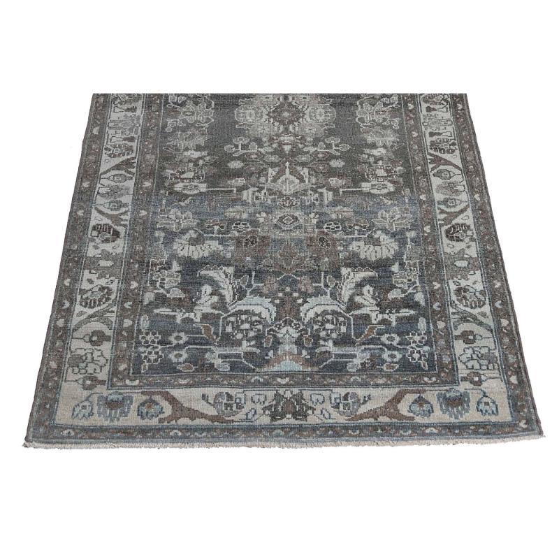 Persischer Malayer Läufer Teppich - Wolle Brown Gray Design - 97585 im Zustand „Hervorragend“ im Angebot in Dallas, TX