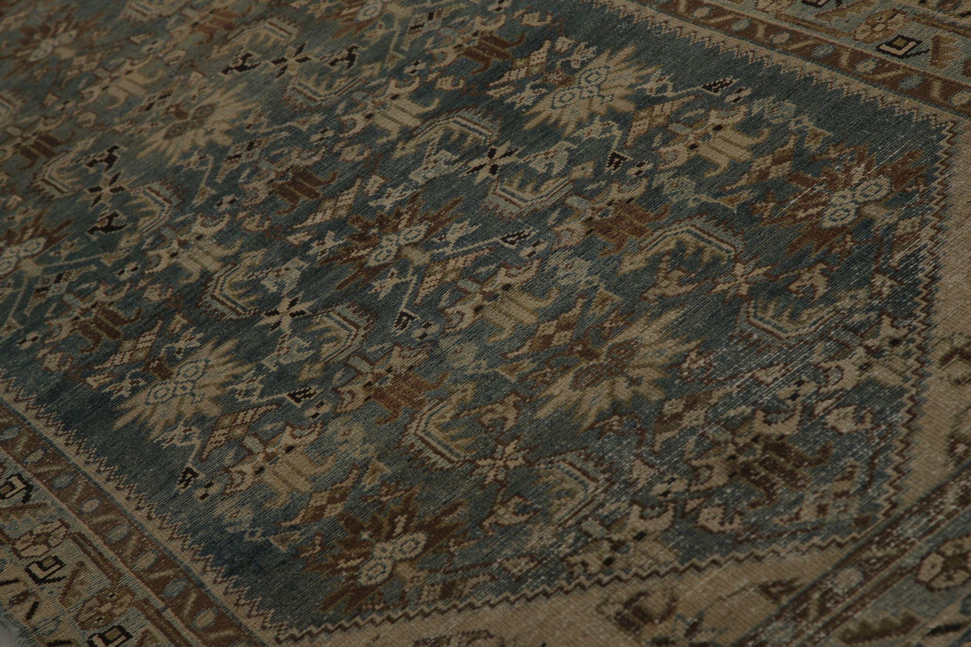 Persischer Malayer Läufer Teppich - Wolle Braun Grau Taupe Design - 97838 im Zustand „Hervorragend“ im Angebot in Dallas, TX