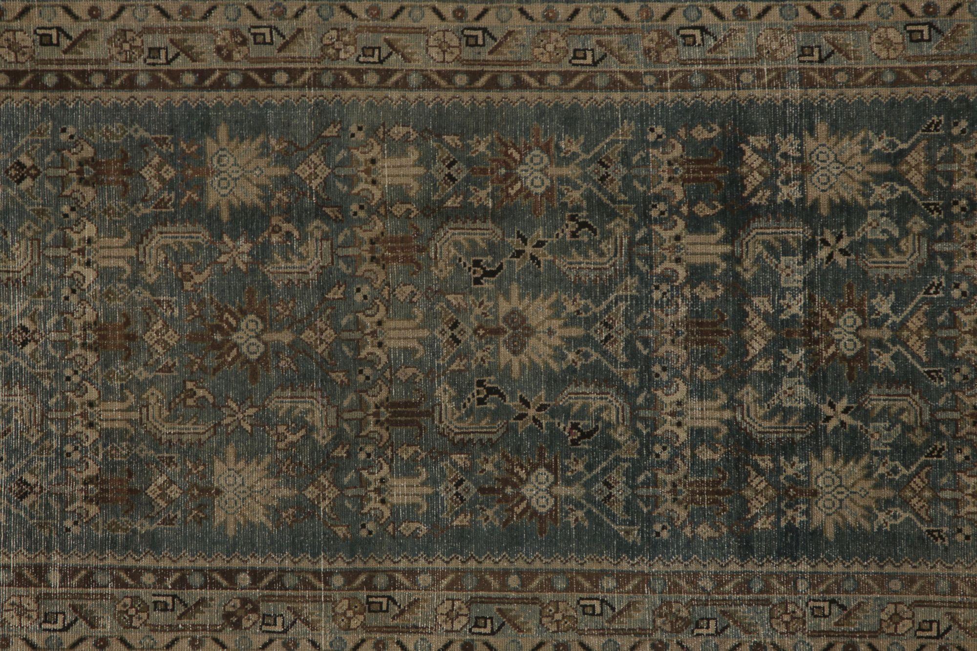 Persischer Malayer Läufer Teppich - Wolle Braun Grau Taupe Design - 97838 (20. Jahrhundert) im Angebot