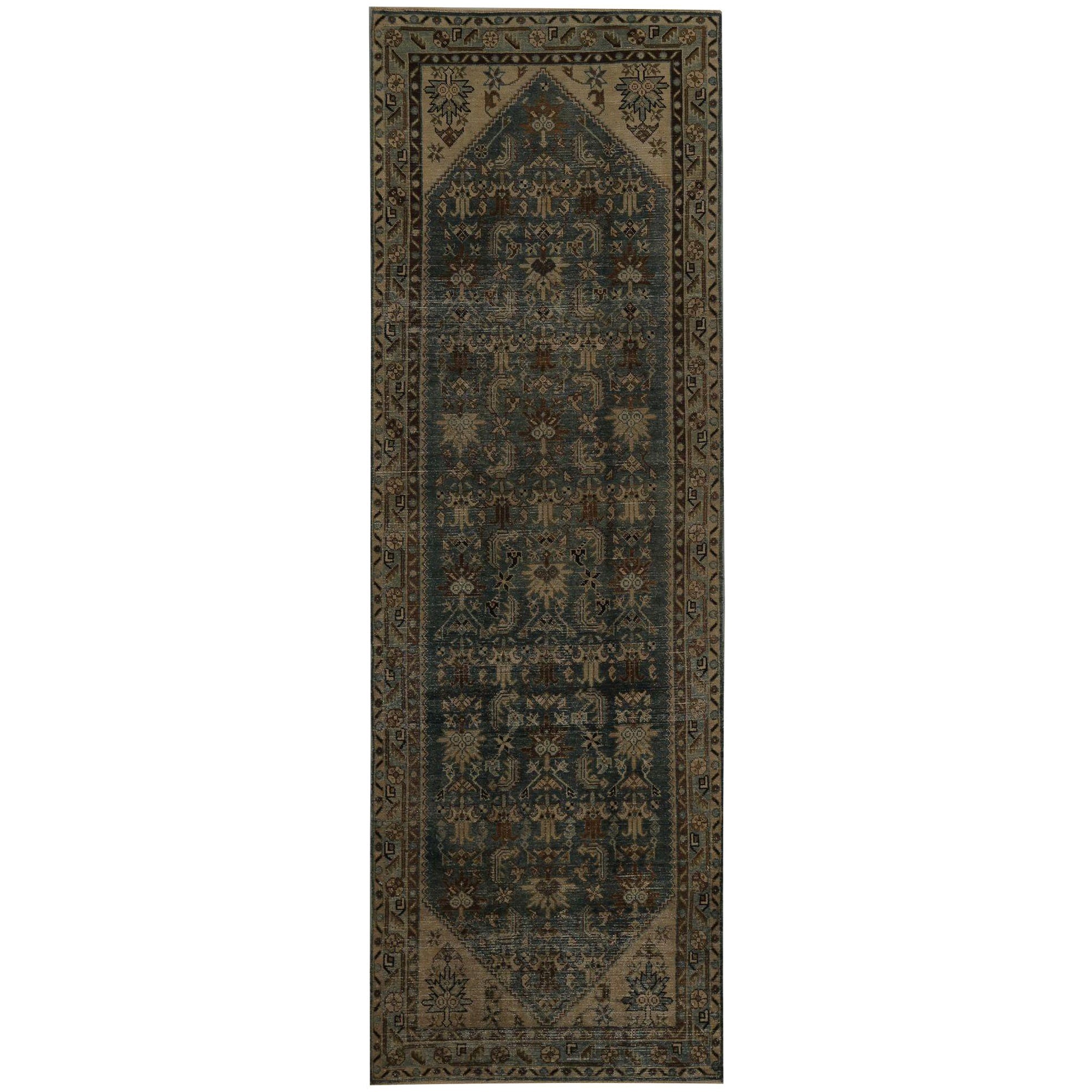 Tappeto Persiano Malayer Runner - Lana Marrone Grigio Taupe Design - 97838