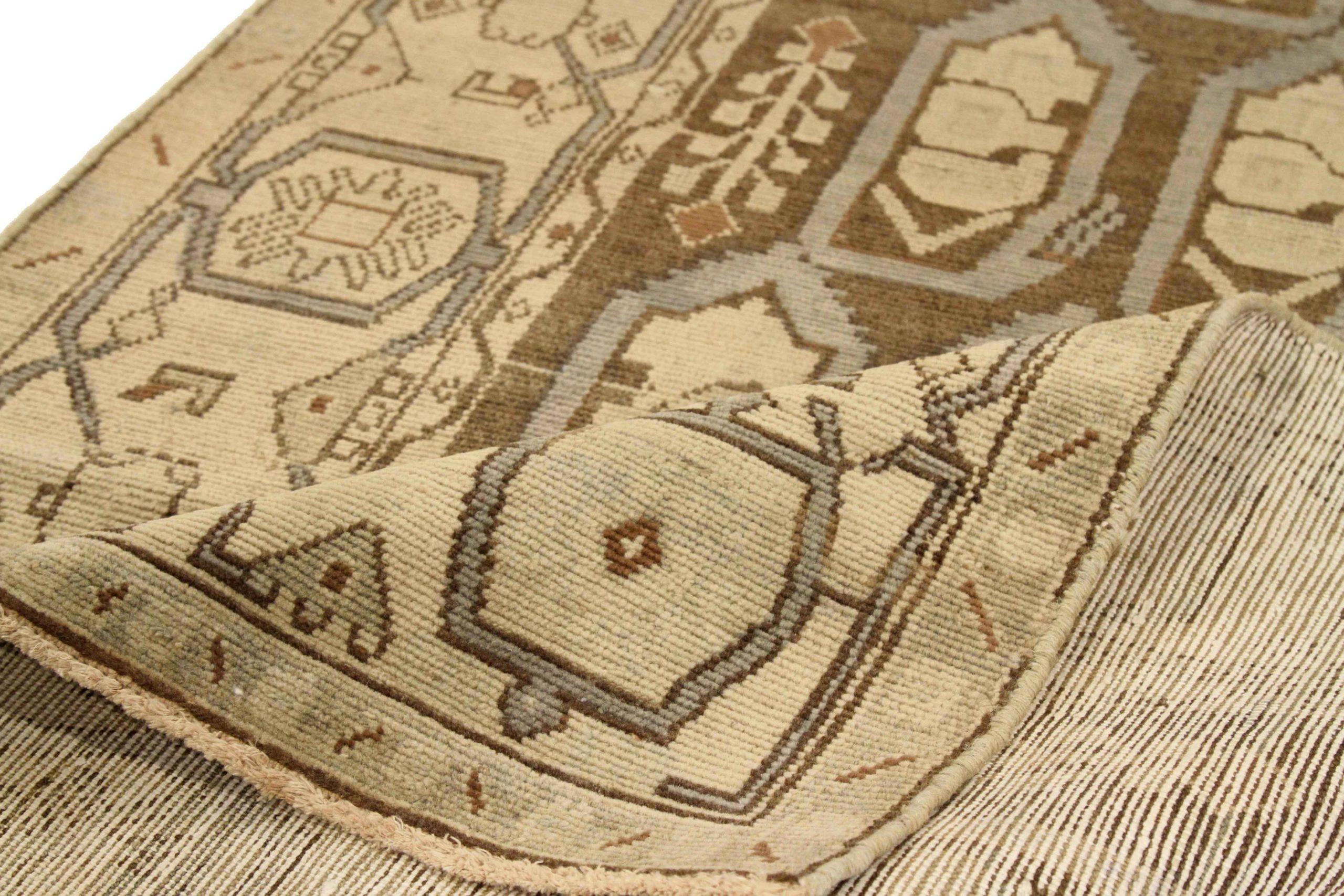 Persischer Malayer Läufer Teppich - Wolle Braun Elfenbein Design - 75788 (Irakisch) im Angebot