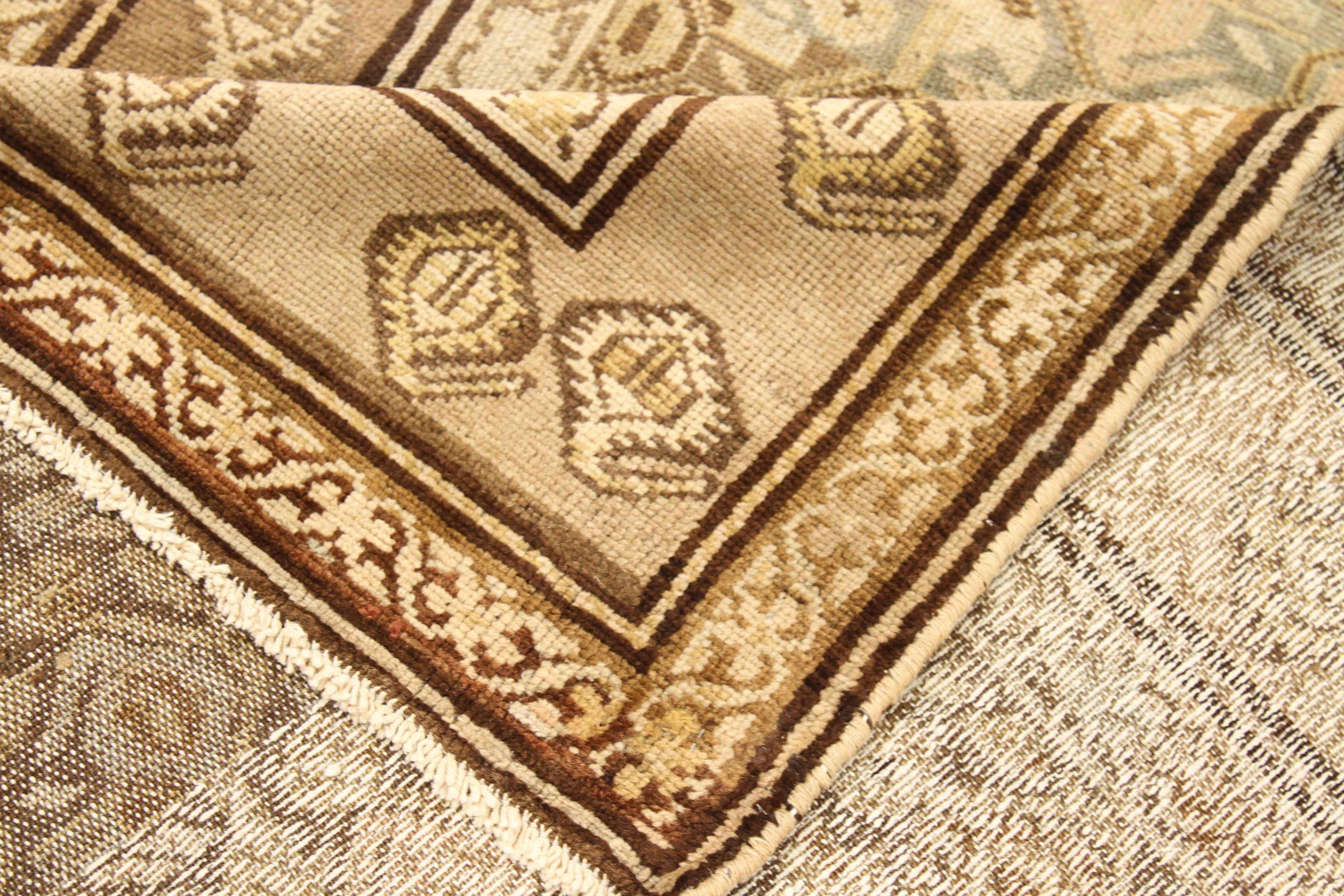 Persischer Malayer Läufer Teppich - Wolle Braun Elfenbein Design - 75947 (Irakisch) im Angebot