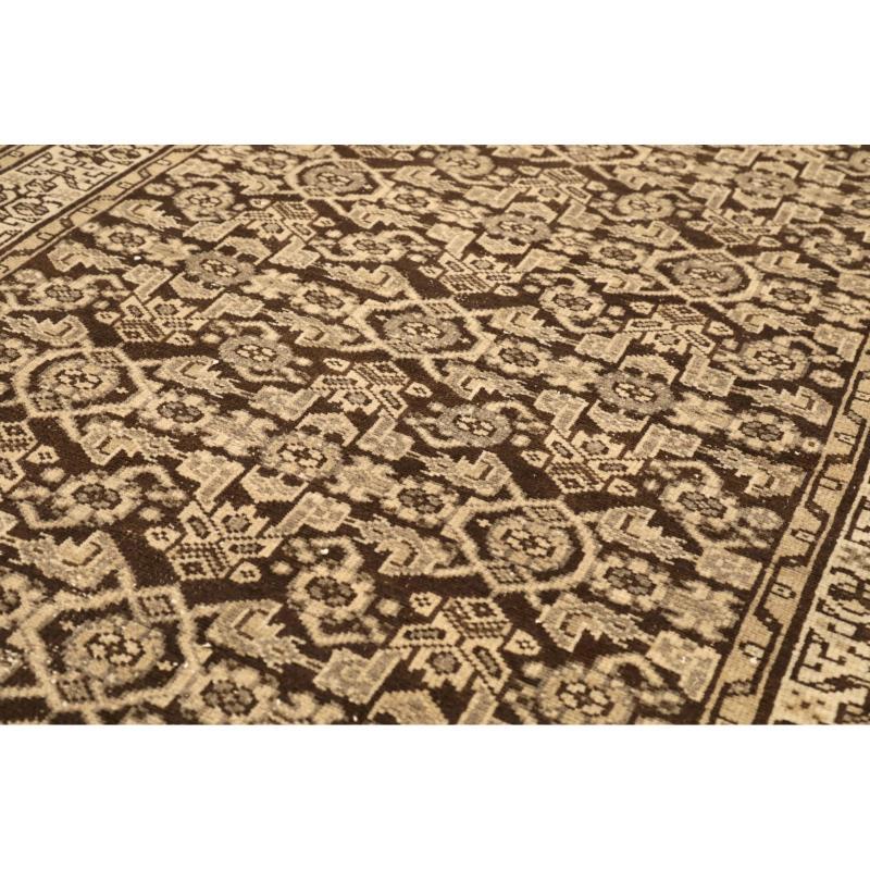 Persischer Malayer Läufer Teppich - Wolle Braun Elfenbein Design - 94560 (Irakisch) im Angebot