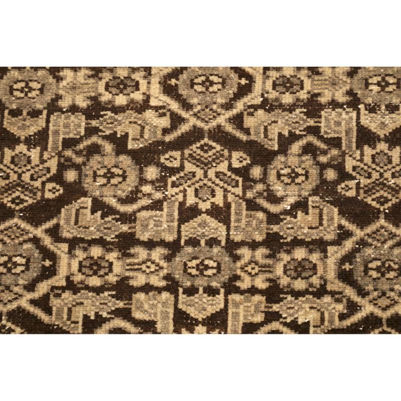 Persischer Malayer Läufer Teppich - Wolle Braun Elfenbein Design - 94560 im Zustand „Hervorragend“ im Angebot in Dallas, TX