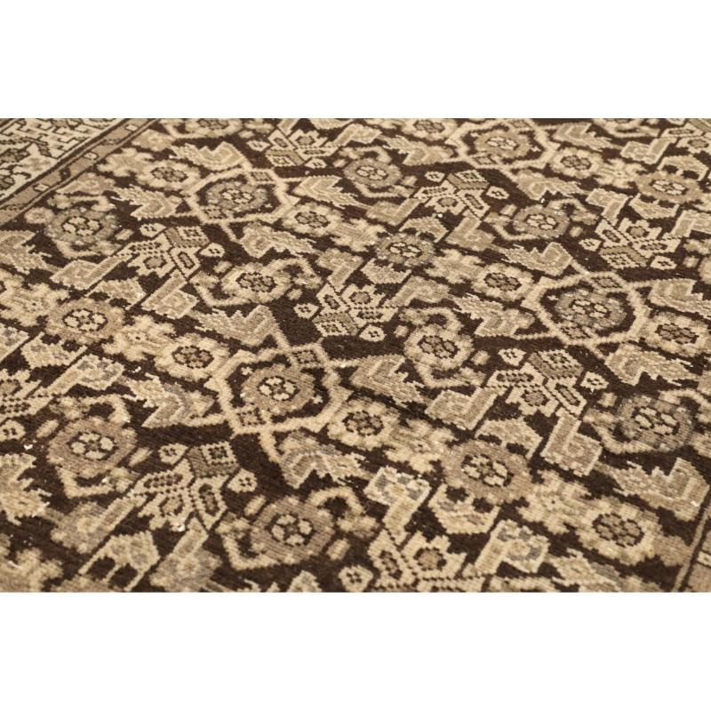 Persischer Malayer Läufer Teppich - Wolle Braun Elfenbein Design - 94563 (Irakisch) im Angebot