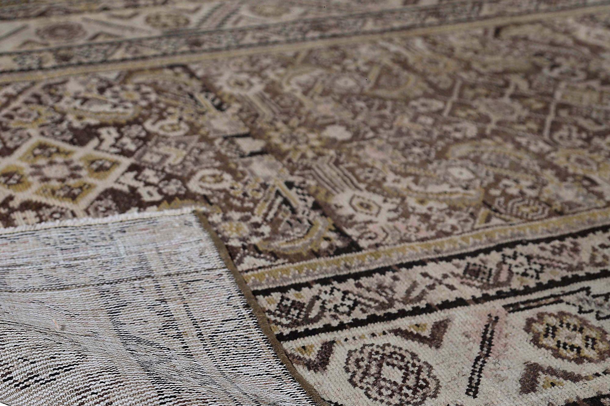 Persischer Malayer Läufer Teppich - Wolle Braun Elfenbein Design - 97128 (Irakisch) im Angebot