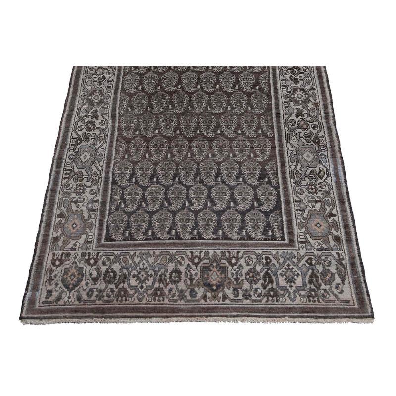 Persischer Malayer Läufer Teppich - Wolle Braun Elfenbein Design - 97454 im Zustand „Hervorragend“ im Angebot in Dallas, TX