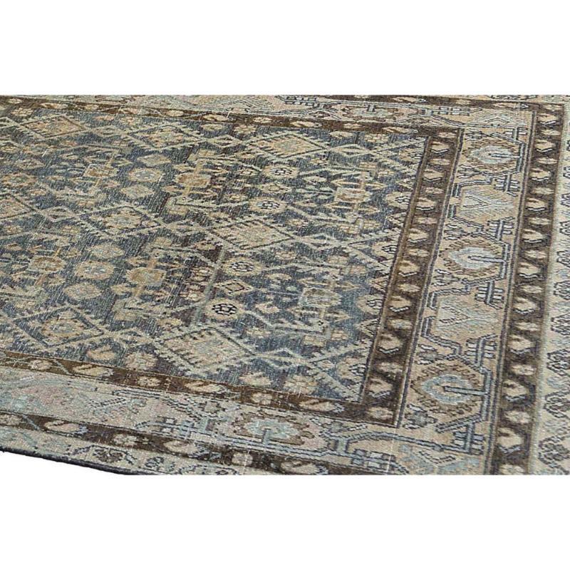 Persischer Malayer Läufer Teppich - Wolle Braun Elfenbein Design - 97540 im Zustand „Hervorragend“ im Angebot in Dallas, TX