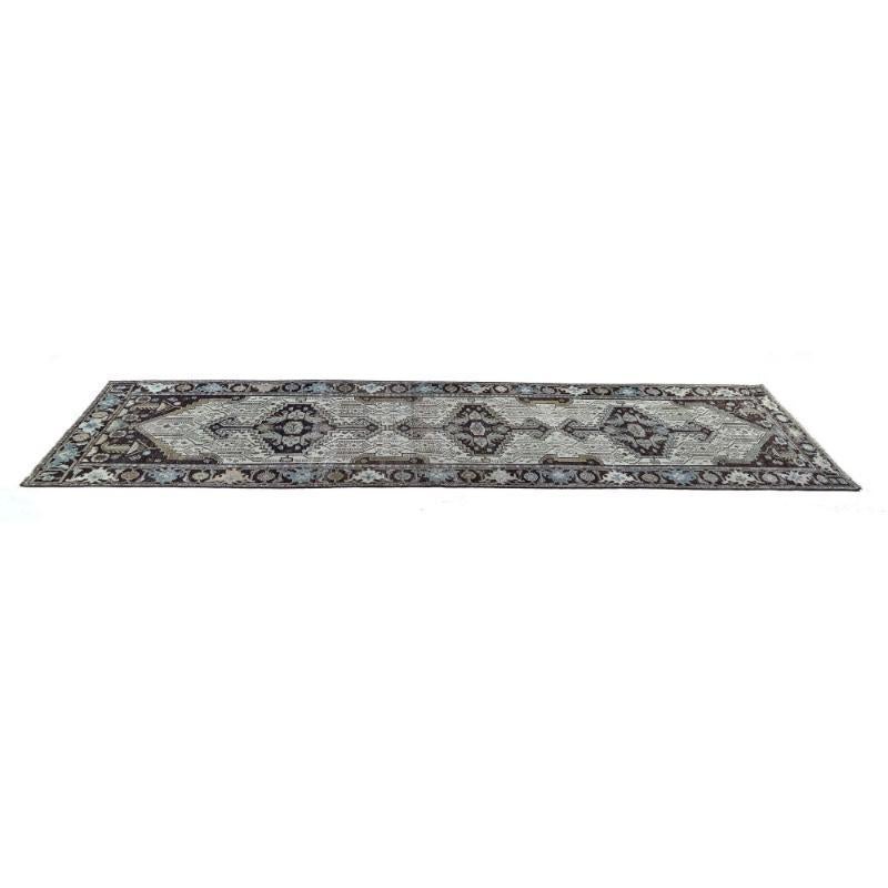 Persischer Malayer Läufer Teppich - Wolle Braun Elfenbein Design - 97543 im Zustand „Hervorragend“ im Angebot in Dallas, TX
