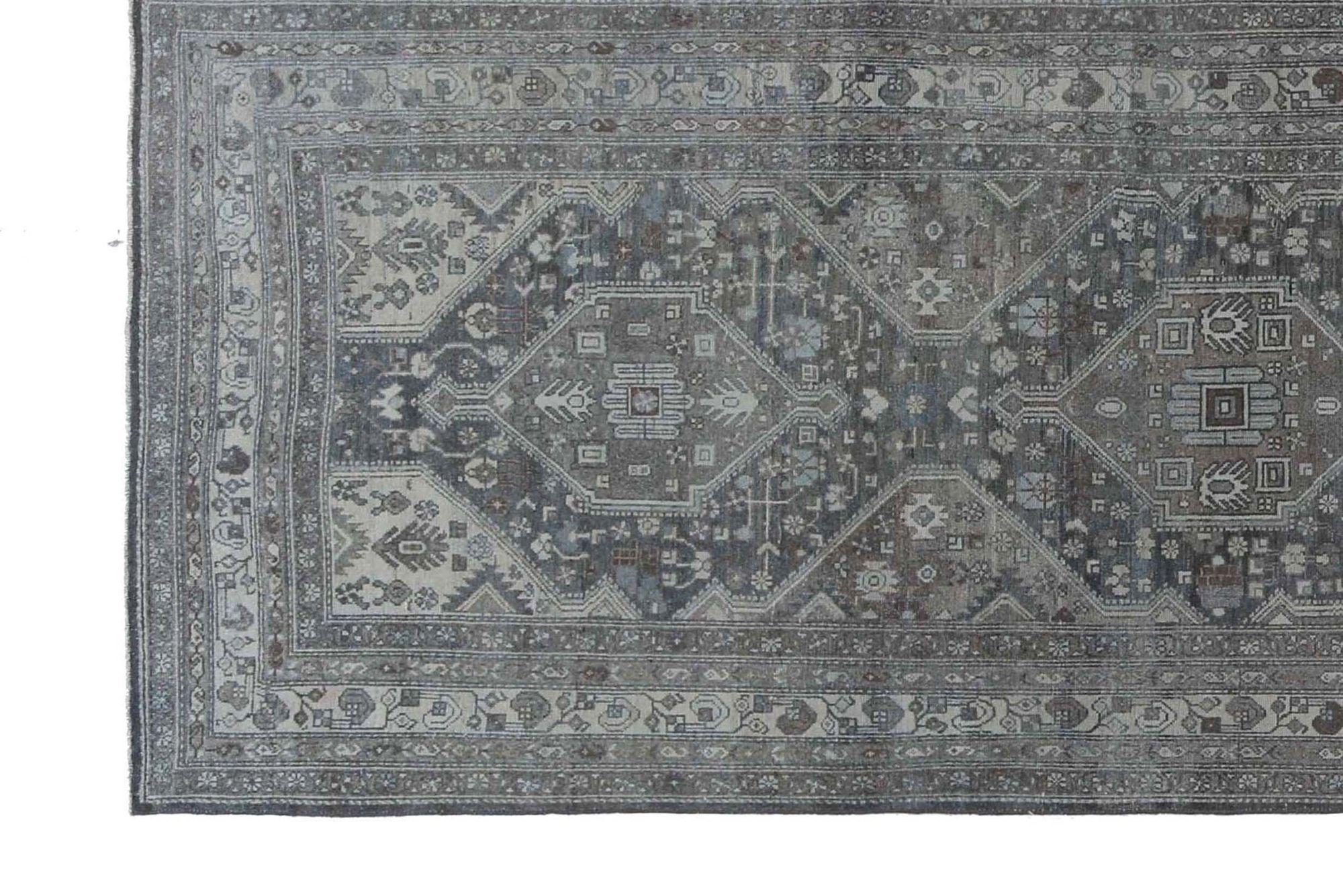 Iracheno Tappeto persiano Malayer Runner - Disegno in lana marrone avorio - 97586 in vendita