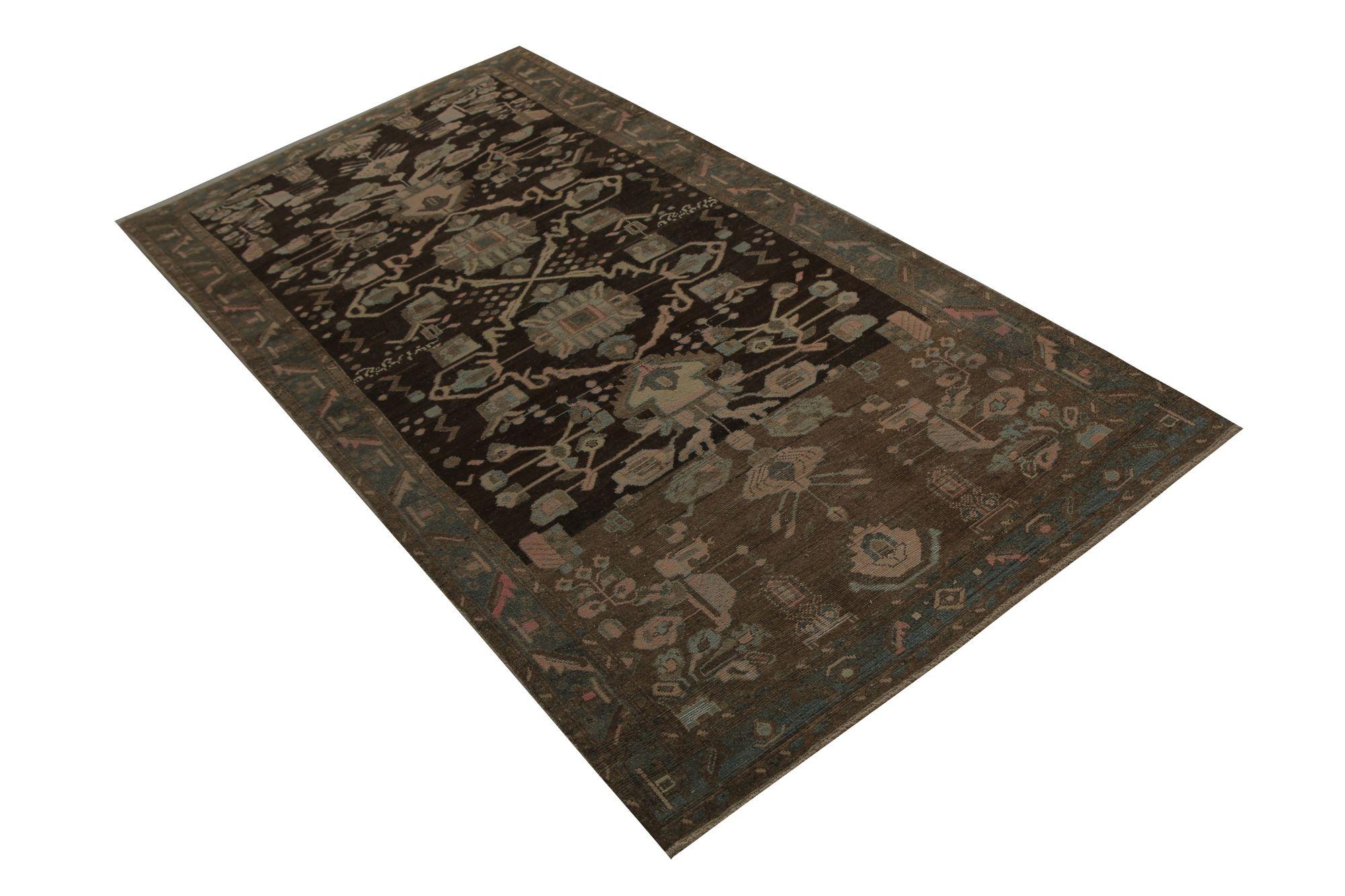 Persischer Malayer Läufer Teppich - Wolle Braun Elfenbein Design - 98007 (Irakisch) im Angebot