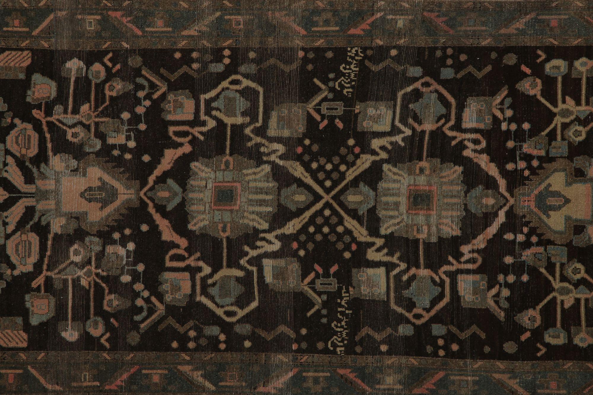 Persischer Malayer Läufer Teppich - Wolle Braun Elfenbein Design - 98007 (20. Jahrhundert) im Angebot