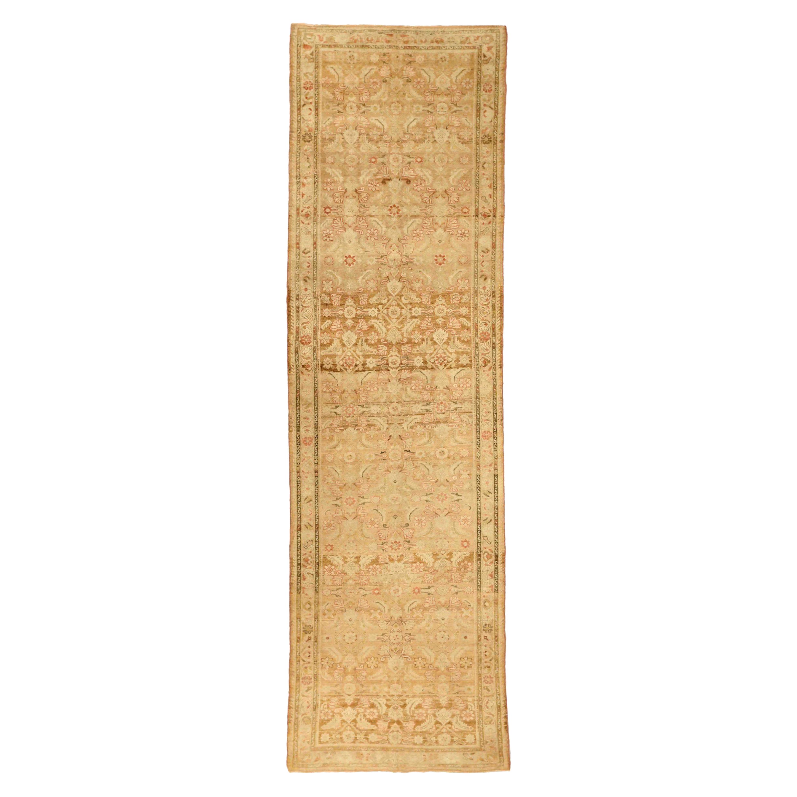 Alfombra Persa Malayer - Lana Marrón Marfil Diseño Rosa - 75817