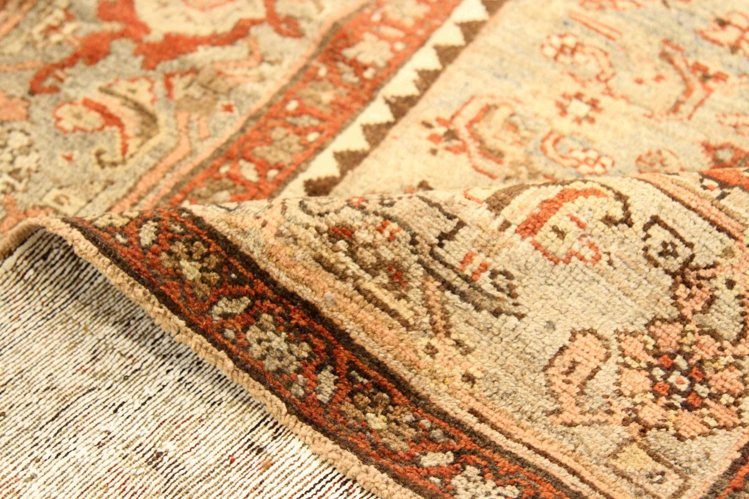 Persischer Malayer Läufer Teppich - Wolle Braun Elfenbein Rot Design - 75760 (Irakisch) im Angebot