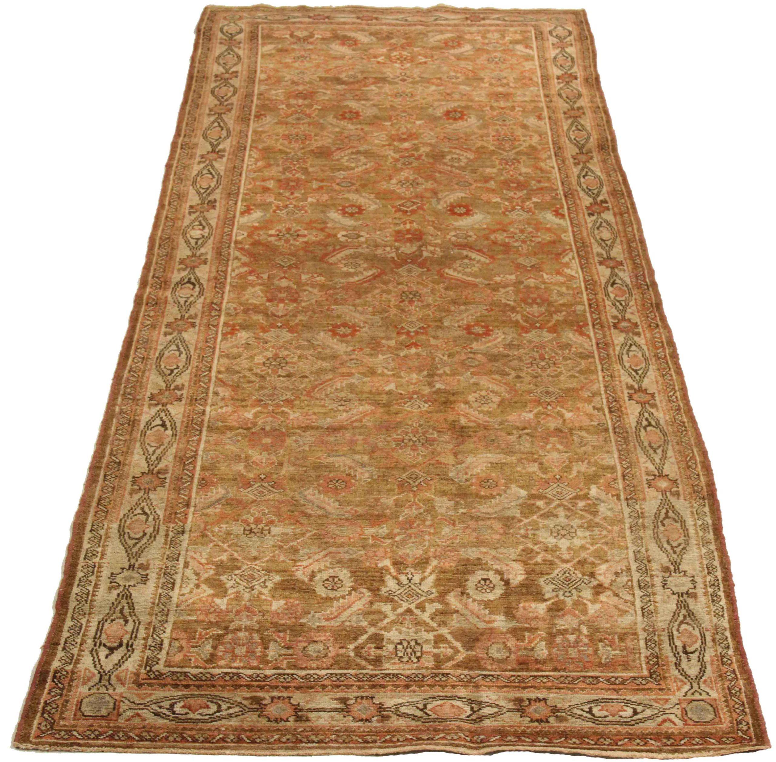 Entdecken Sie die Eleganz des persischen Malayers mit dem Läufer um 1880. Dieses exklusive Design aus Wolle und Braun-Elfenbein-Rot ist perfekt, um Ihren Raum zu verschönern.