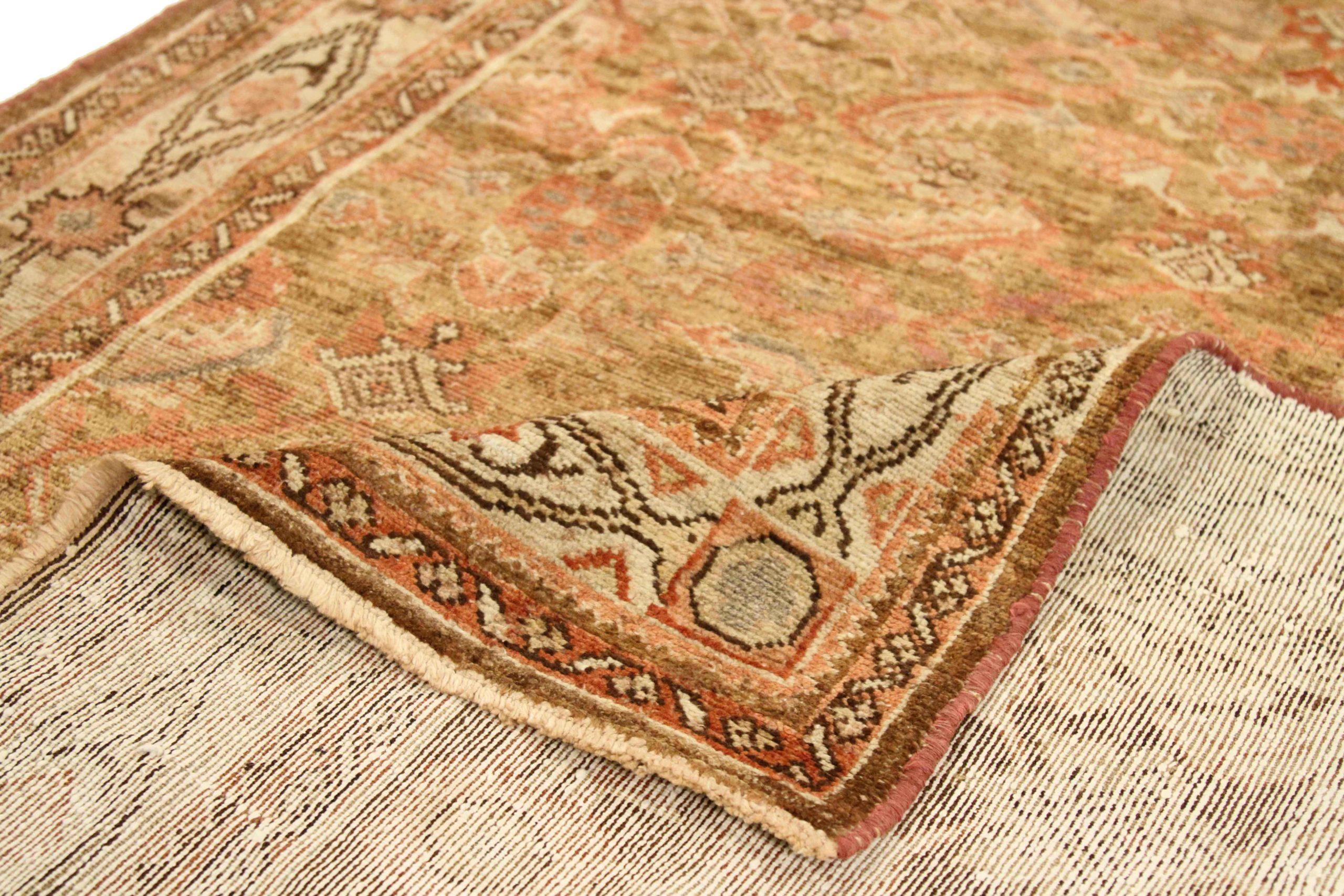 Persischer Malayer Läufer Teppich - Wolle Braun Elfenbein Rot Design - 75812 (Irakisch) im Angebot