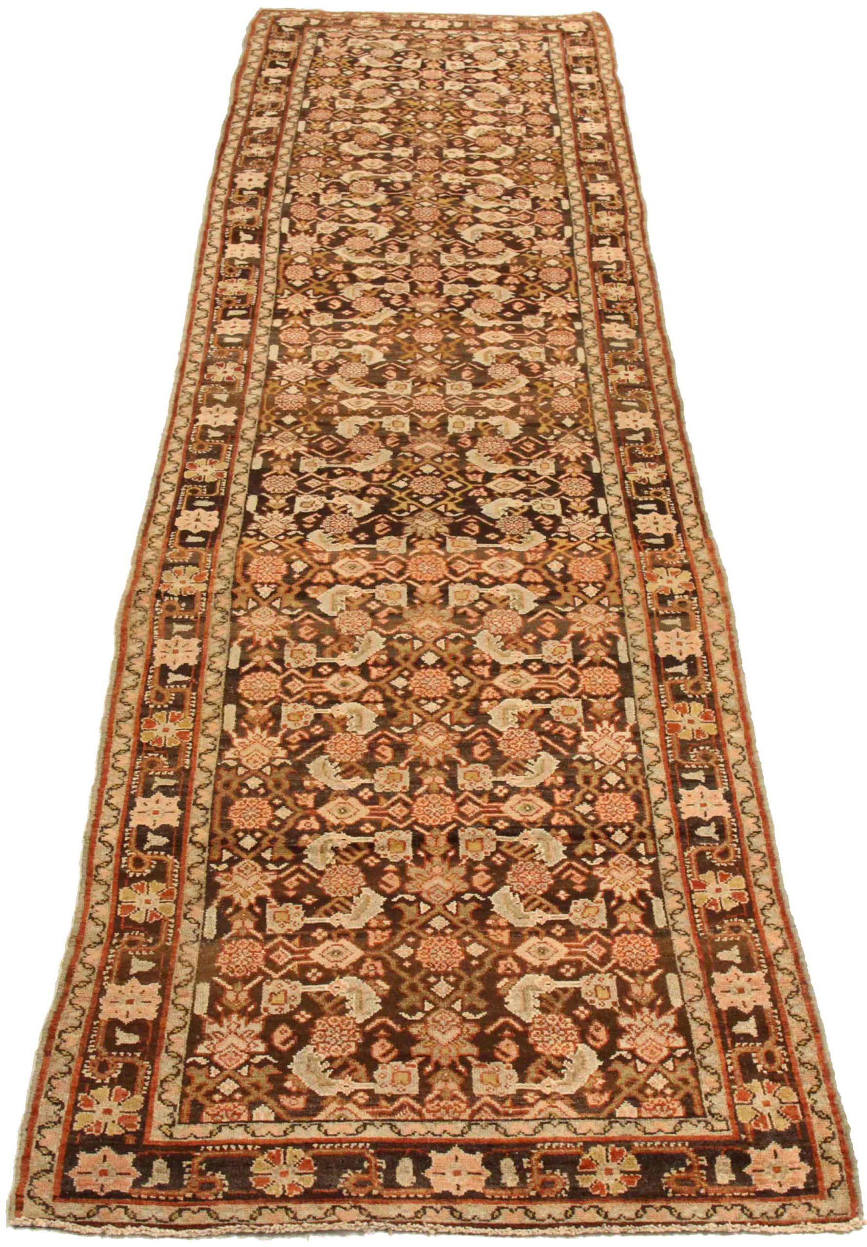 Discover the elegance of Persian Malayer featuring Runner Rug in Circa 1910. Designed with Wool and BrownIvoryRed, this exclusive design is perfect for enhancing your space.