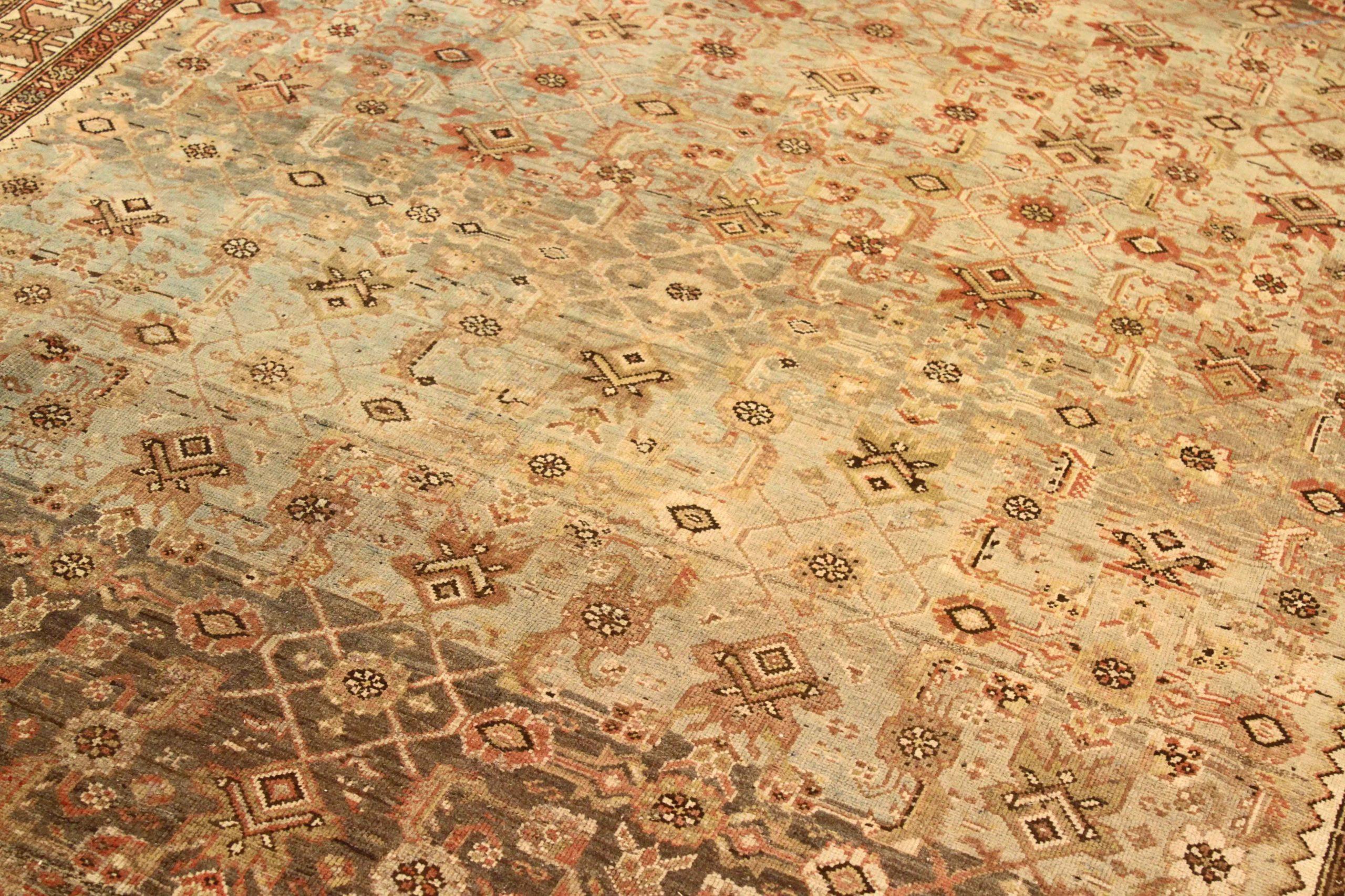 Persischer Malayer Läufer Teppich - Wolle Braun Elfenbein Rot Design - 76000 (Irakisch) im Angebot
