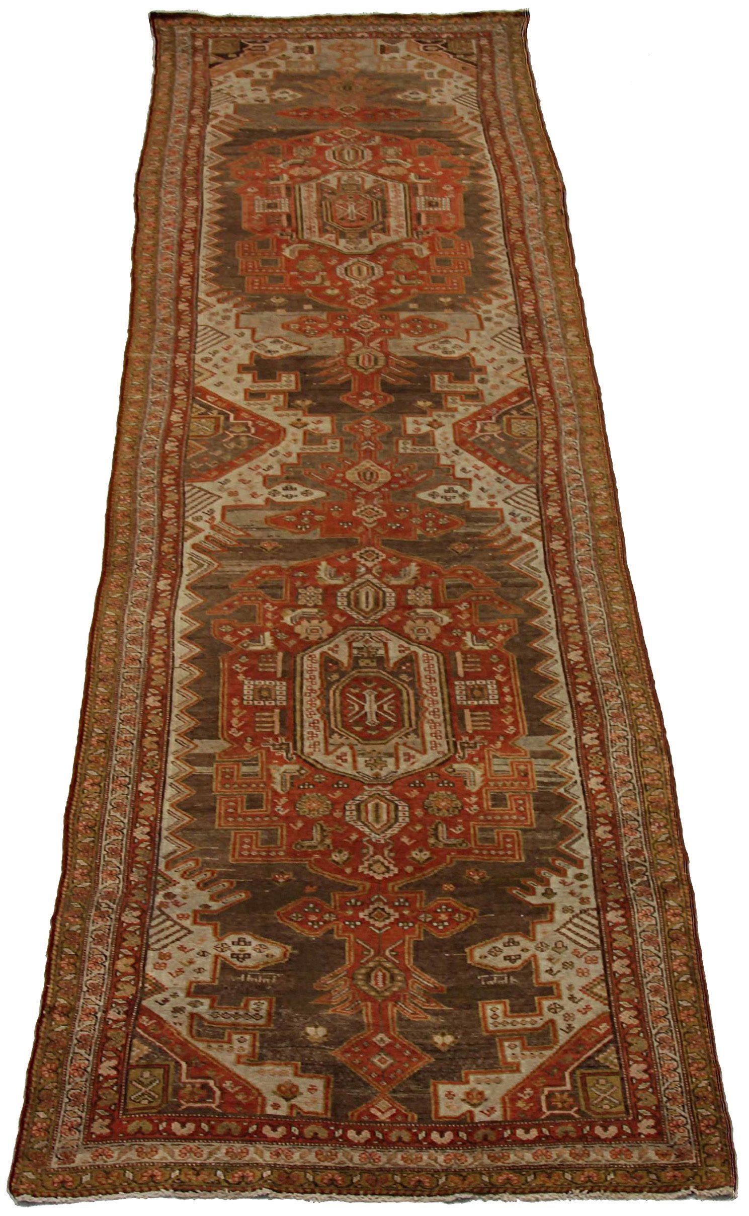 Discover the elegance of Persian Malayer featuring Runner Rug in Circa 1880. Designed with Wool and BrownIvoryRed, this exclusive design is perfect for enhancing your space.