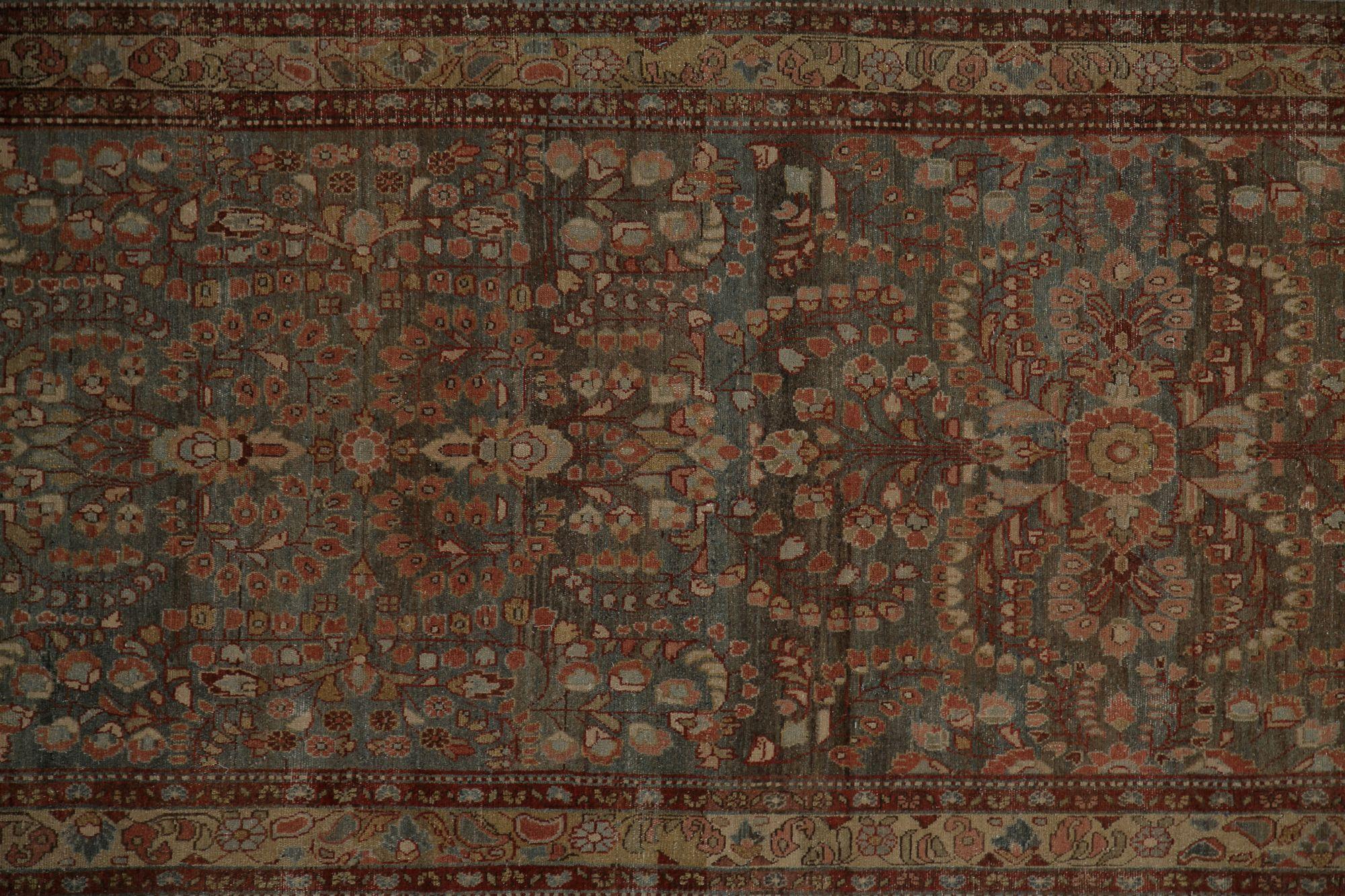 Iracheno Tappeto Persiano Malayer Runner - Lana Marrone Rosso Design - 97829 in vendita