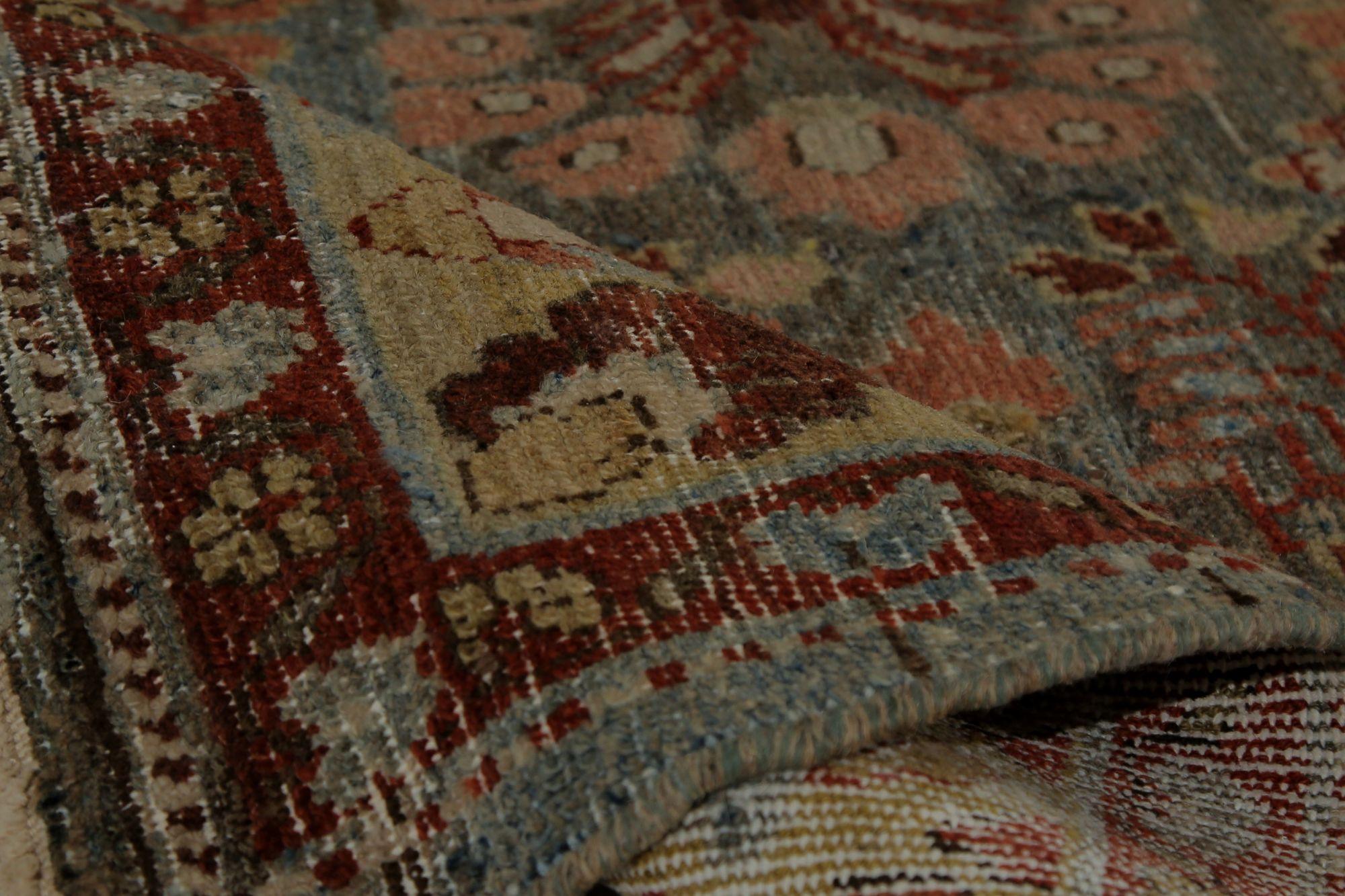 Tappeto Persiano Malayer Runner - Lana Marrone Rosso Design - 97829 In condizioni ottime in vendita a Dallas, TX