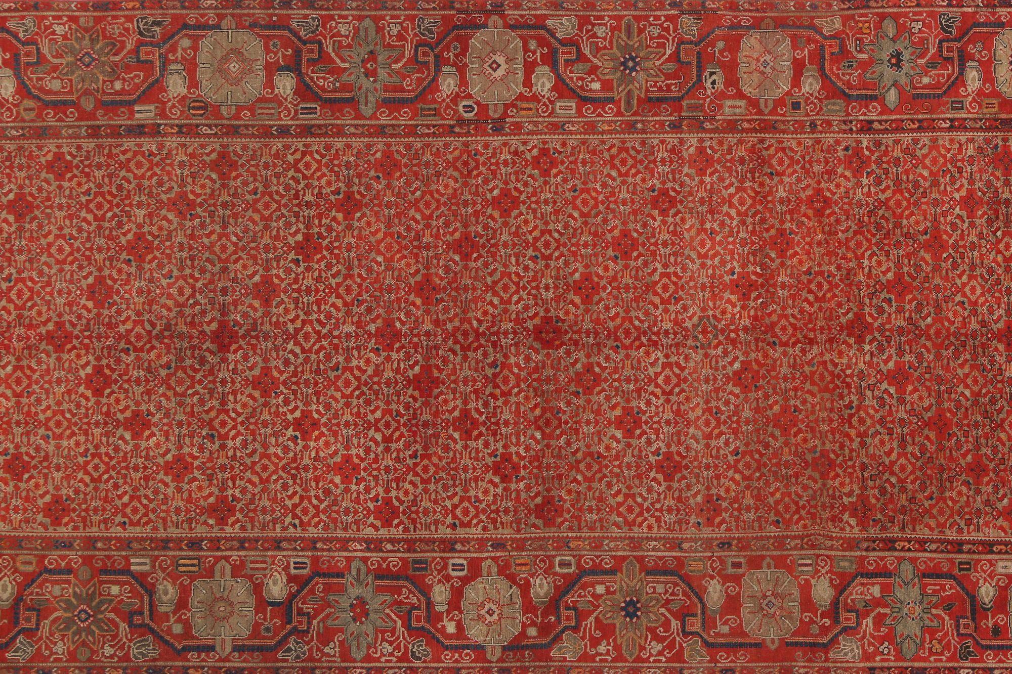 Persischer Malayer Läufer Teppich - Wolle Braun Rot Design - 97981 (20. Jahrhundert) im Angebot