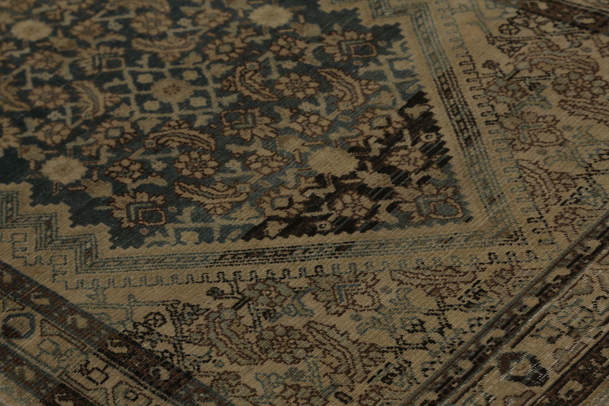 Persischer Malayer Läufer Teppich - Wolle Brown Taupe Design - 97806 (Irakisch) im Angebot