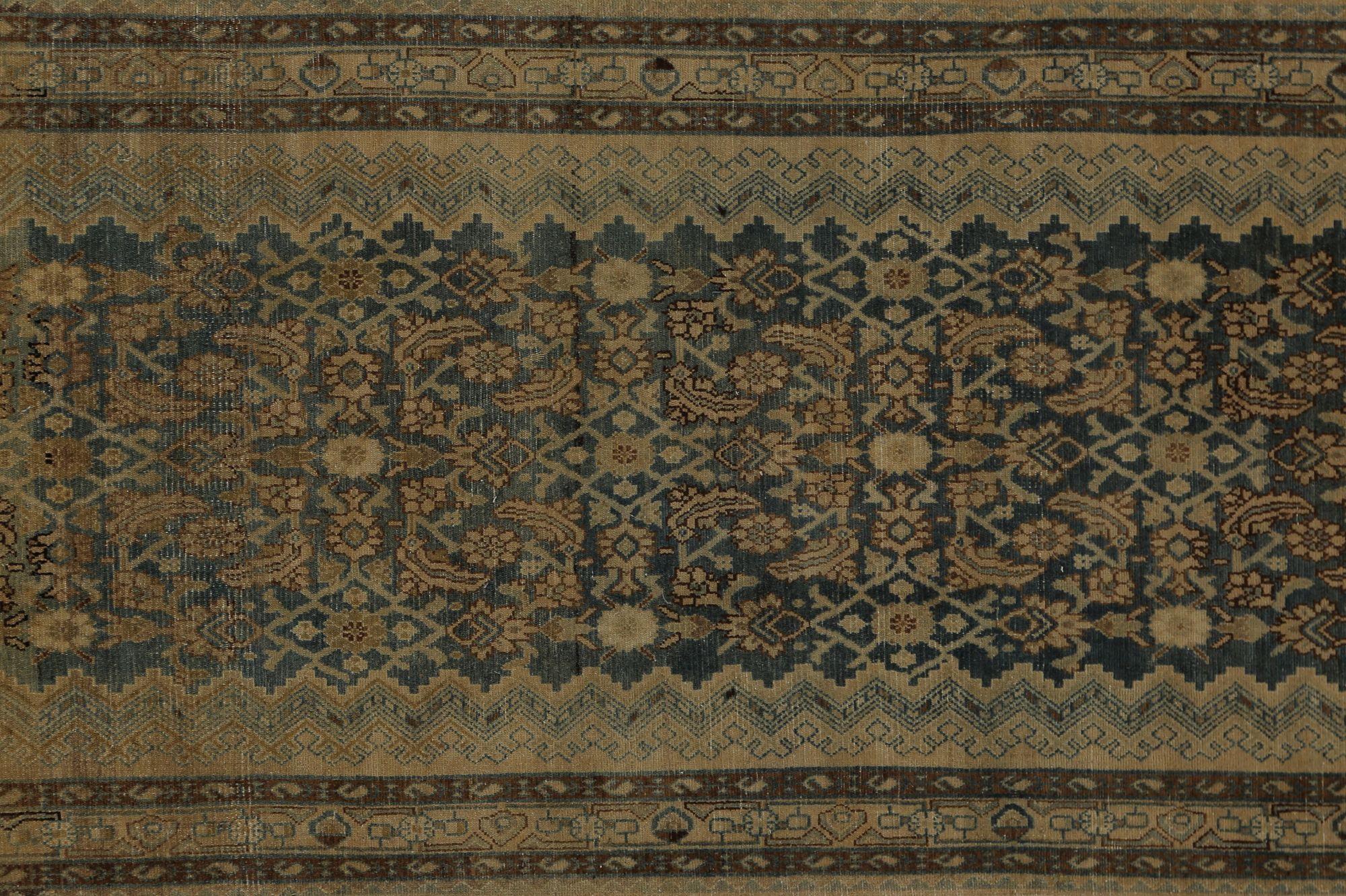 Persischer Malayer Läufer Teppich - Wolle Brown Taupe Design - 97806 im Zustand „Hervorragend“ im Angebot in Dallas, TX