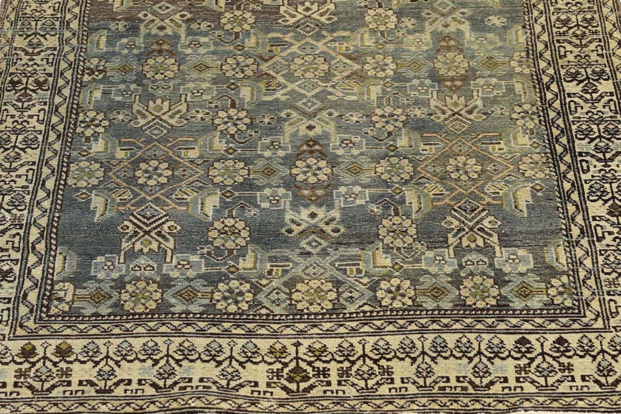 Persischer Malayer Läufer Teppich - Wolle Braun Gelb Design - 96868 im Zustand „Hervorragend“ im Angebot in Dallas, TX