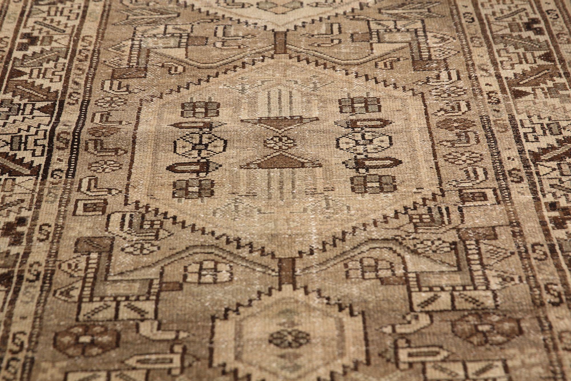 Iracheno Tappeto Persiano Malayer Runner - Lana Avorio Taupe Design - 97707 in vendita