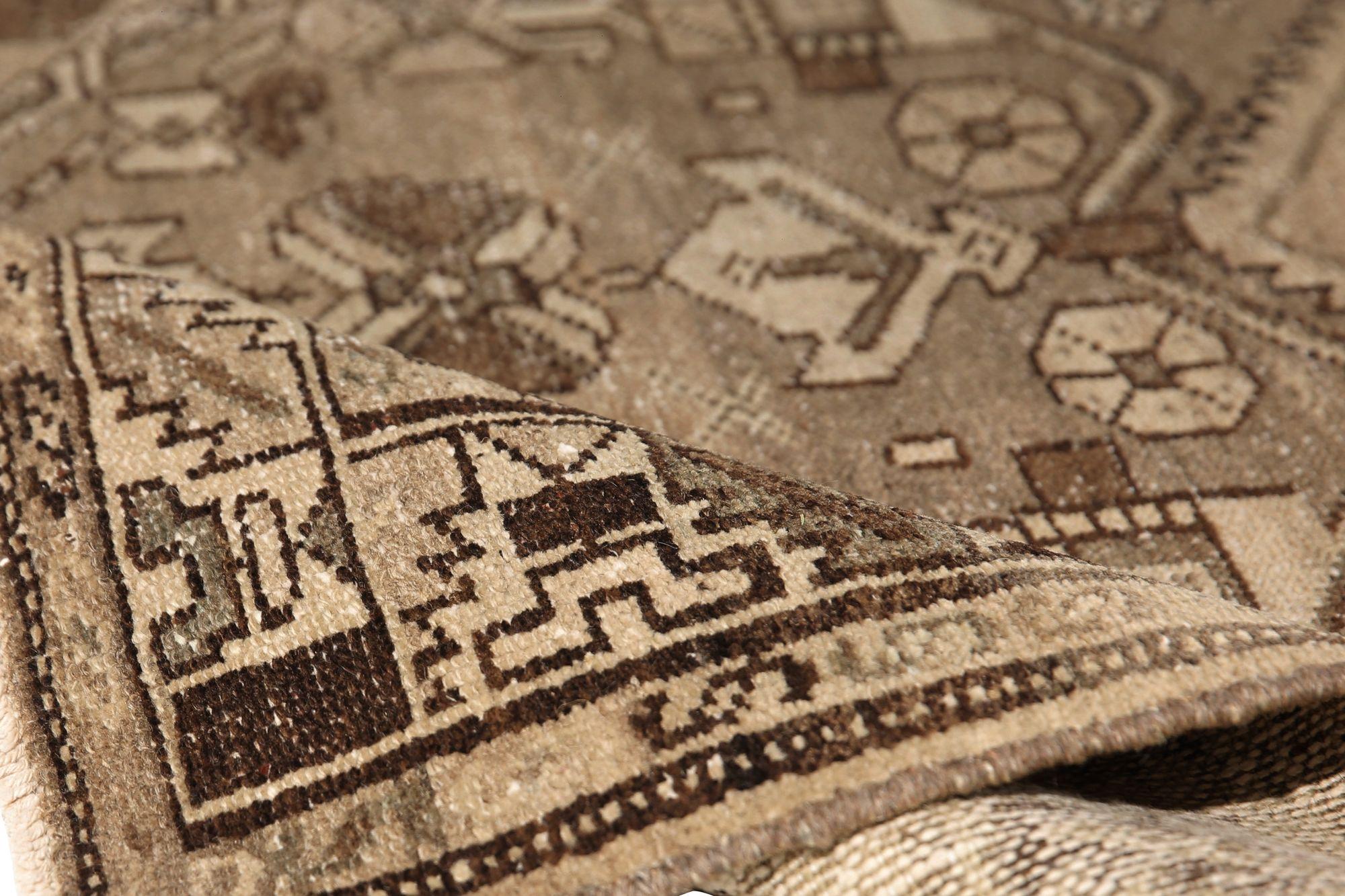 XX secolo Tappeto Persiano Malayer Runner - Lana Avorio Taupe Design - 97707 in vendita