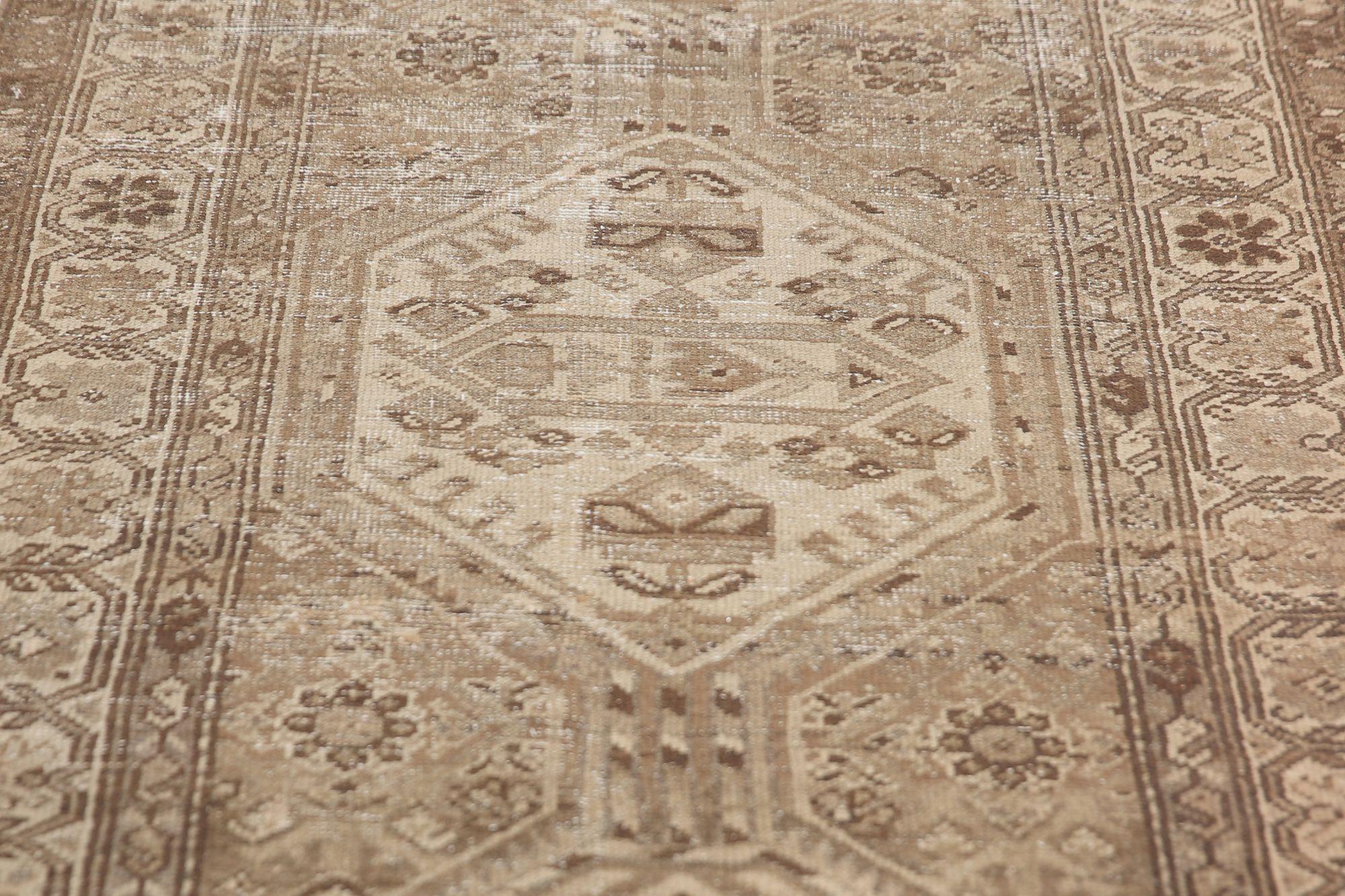 Tappeto Persiano Malayer Runner - Lana Avorio Taupe Design - 97958 In condizioni ottime in vendita a Dallas, TX