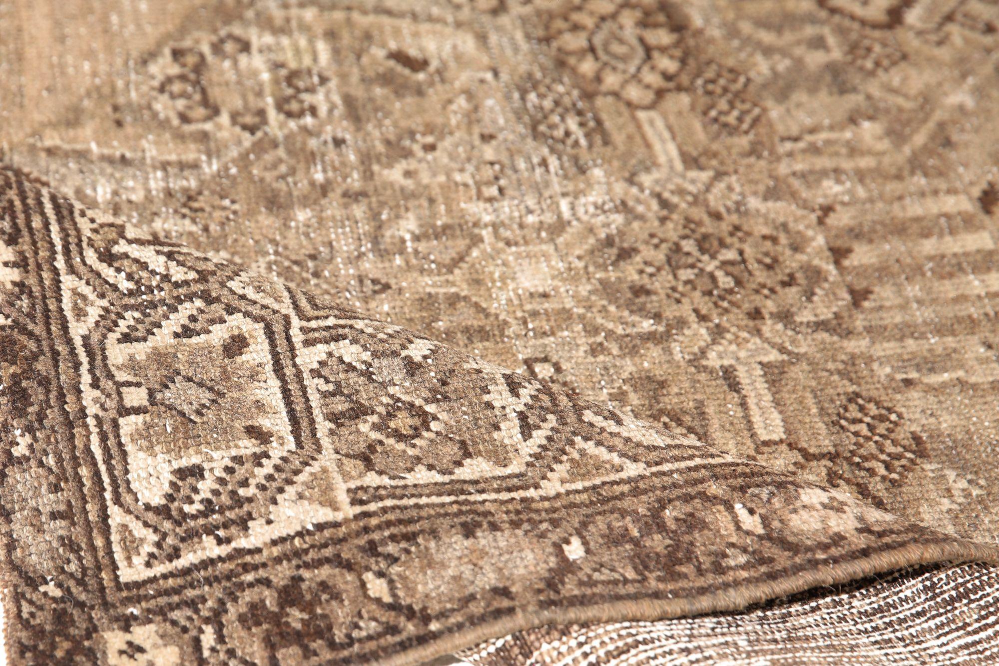 XX secolo Tappeto Persiano Malayer Runner - Lana Avorio Taupe Design - 97958 in vendita