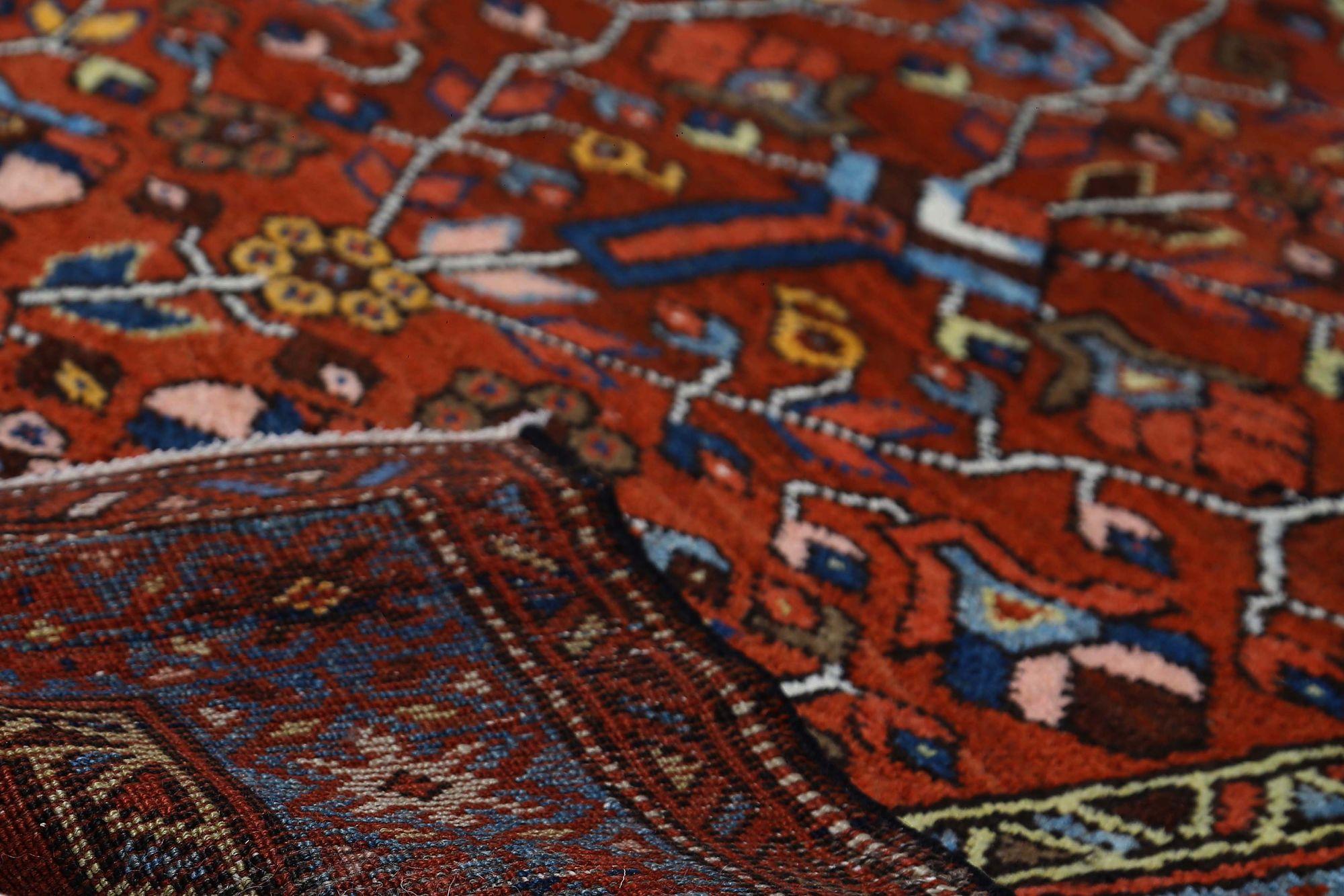Persischer Malayer-Läufer aus Wolle – rotes Design – 97154 im Zustand „Hervorragend“ im Angebot in Dallas, TX