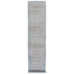 Used Persian Malayer Runner with Intricate Geometric All-Over Design & a Soft Pallet