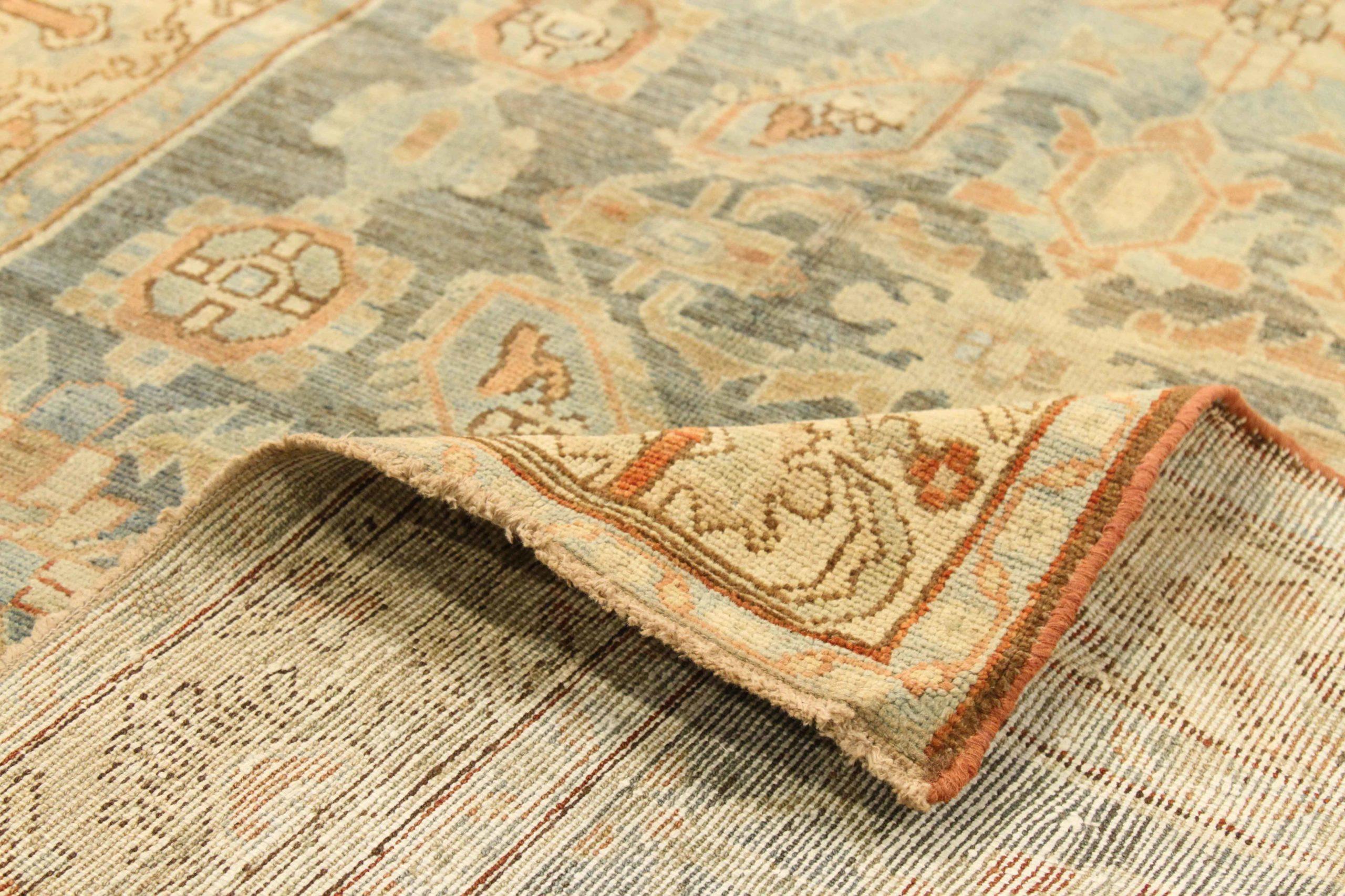 Asiatique Tapis persan Malayer Small - Laine Bleu Brown Gray Ivory Design - 75625 en vente