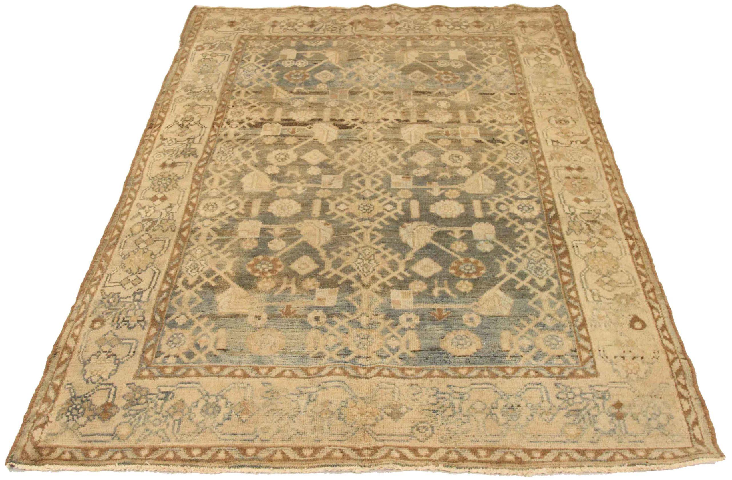 Discover the elegance of Persian Malayer featuring Small Rug in Circa 1880. Designed with Wool and BlueBrownIvory, this exclusive design is perfect for enhancing your space.