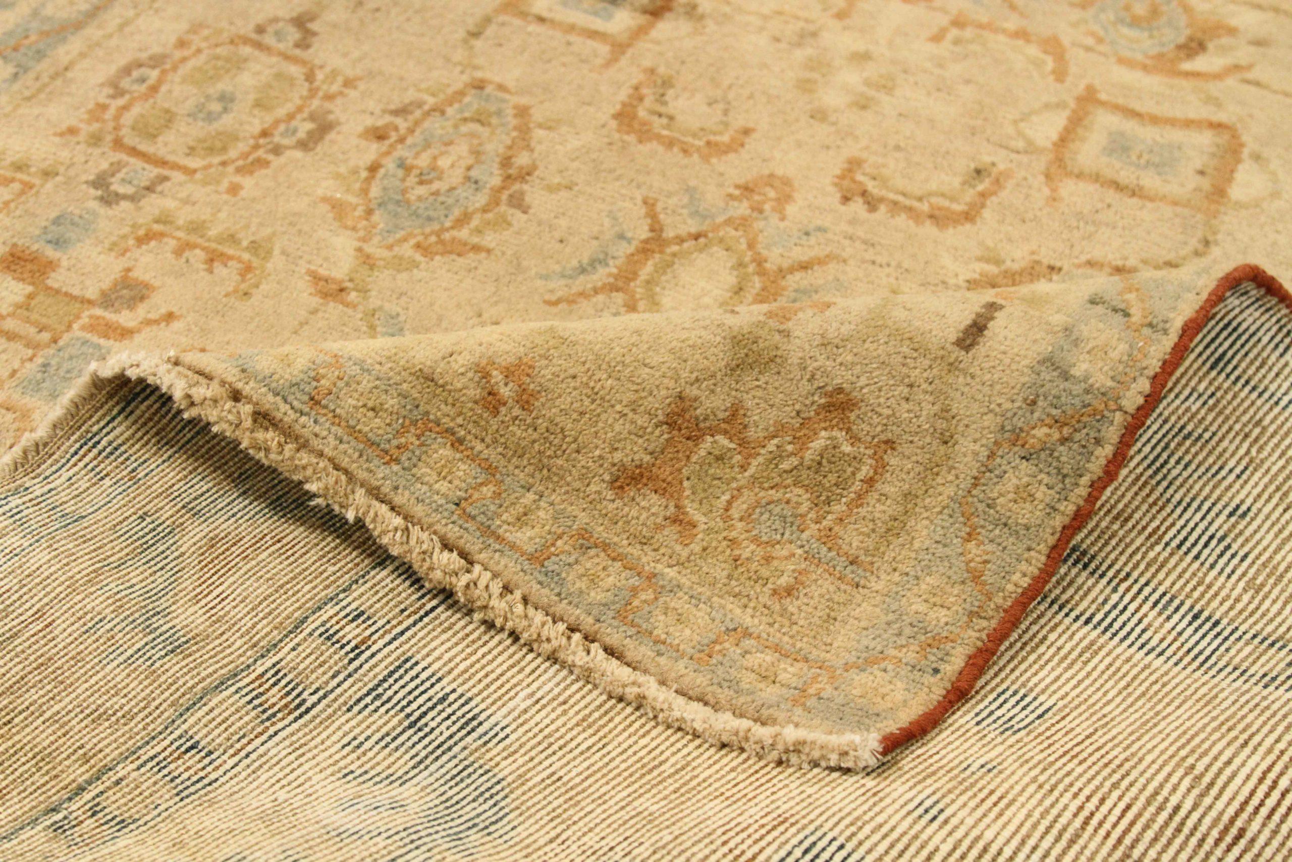 Persischer Malayer Kleiner Teppich - Wolle Blau Braun Elfenbein Design - 75713 (Asiatisch) im Angebot