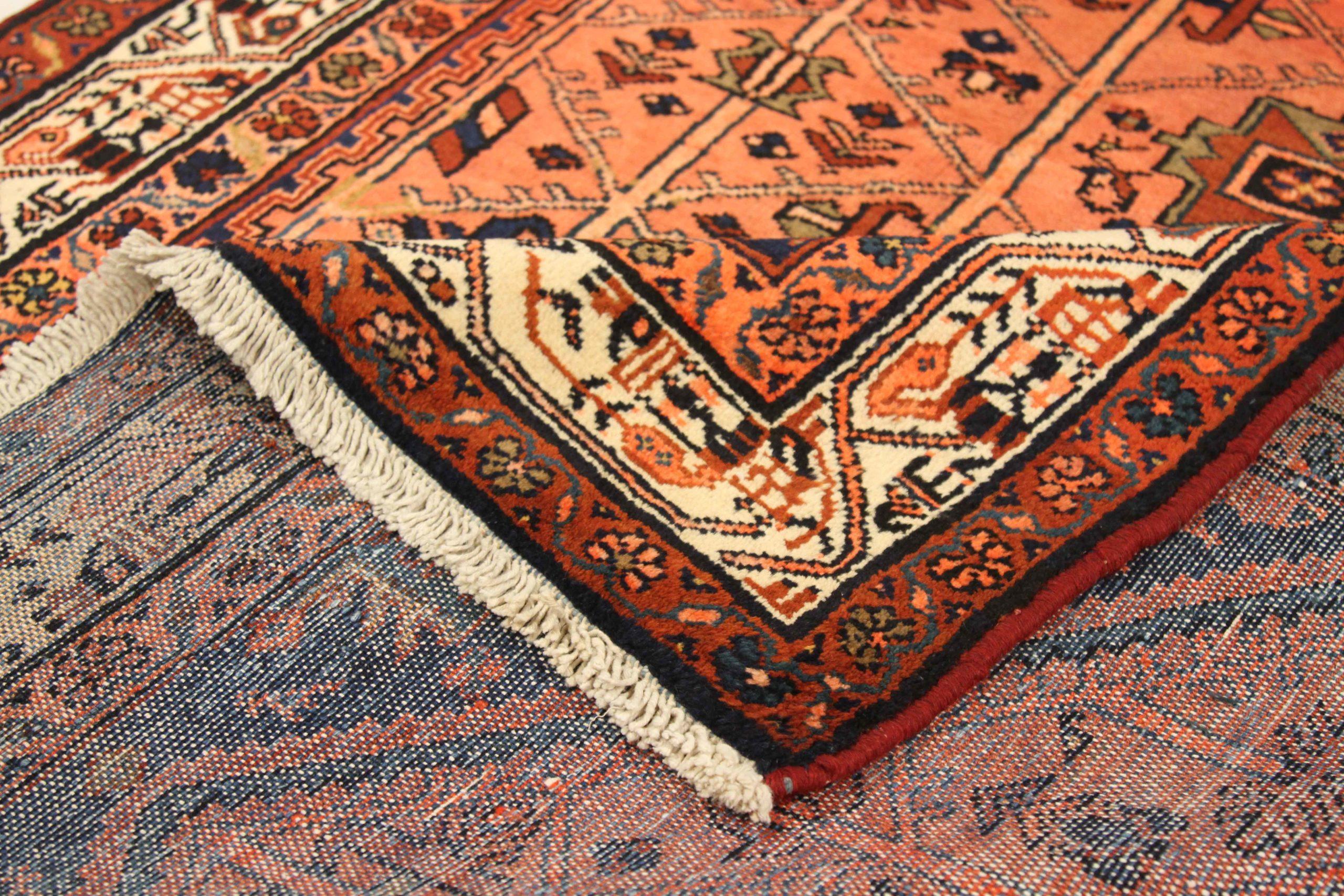 Asian Persian Malayer Small Rug - Wool Blue Ivory Pink 75010 For Sale