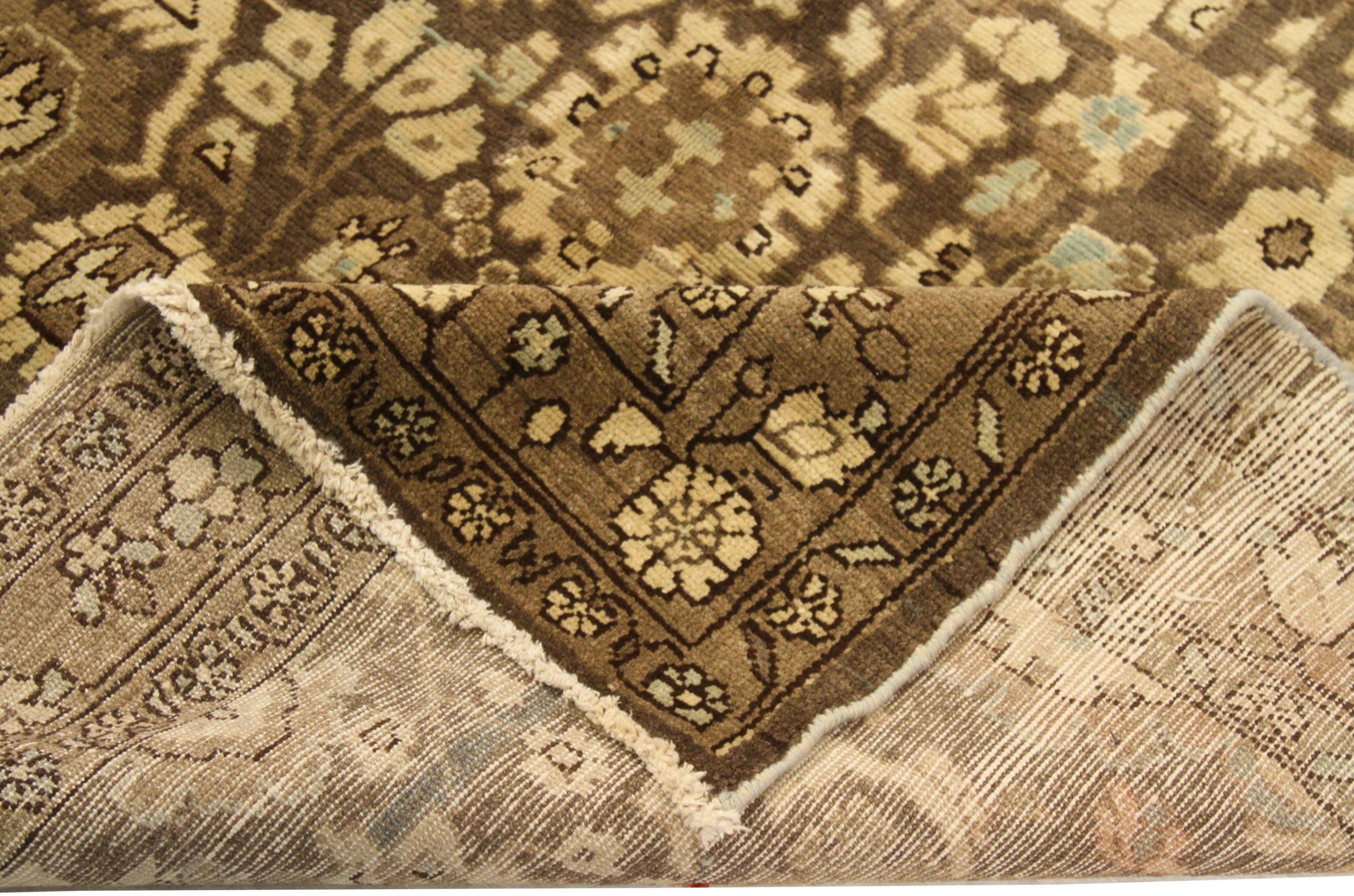 Persischer Malayer Kleiner Teppich - Wolle Braun Elfenbein 73978 (Asiatisch) im Angebot