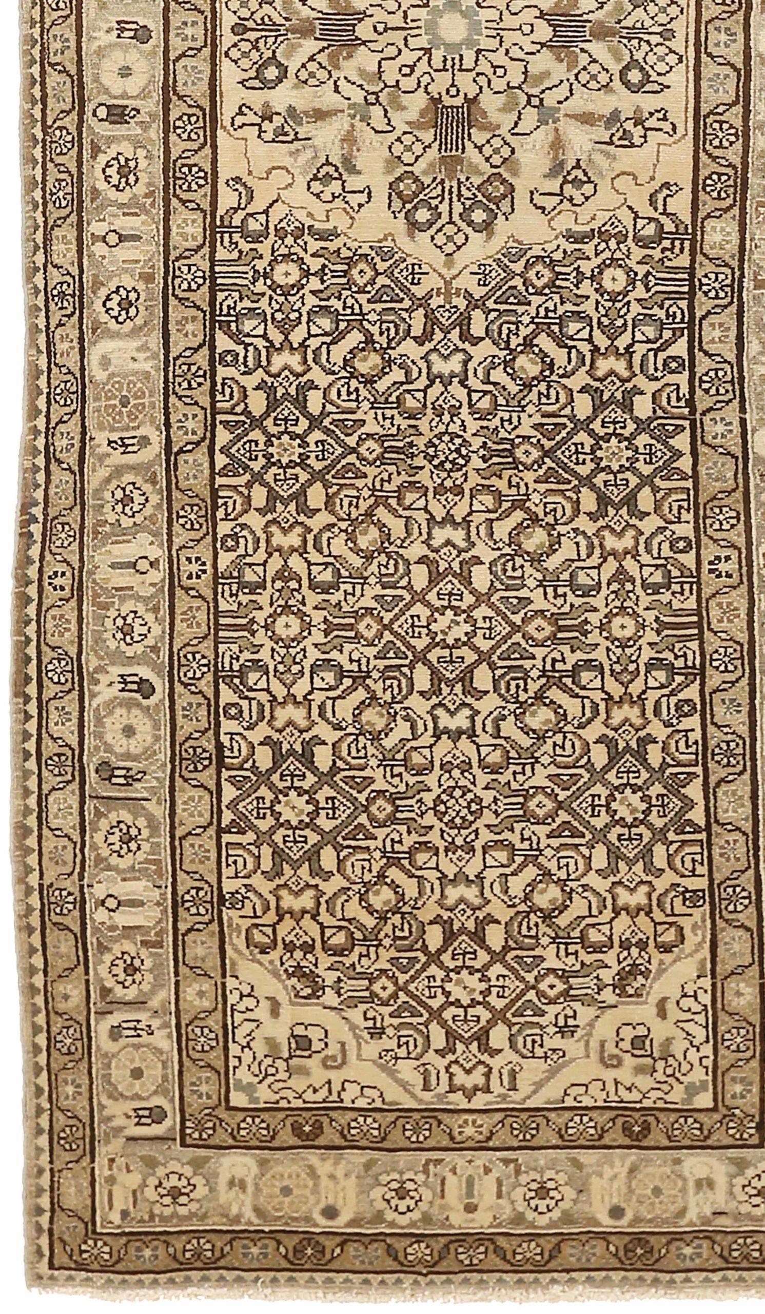 Alfombra Persa Malayer Pequeña - Lana Marrón Marfil 73993 Asiático en venta