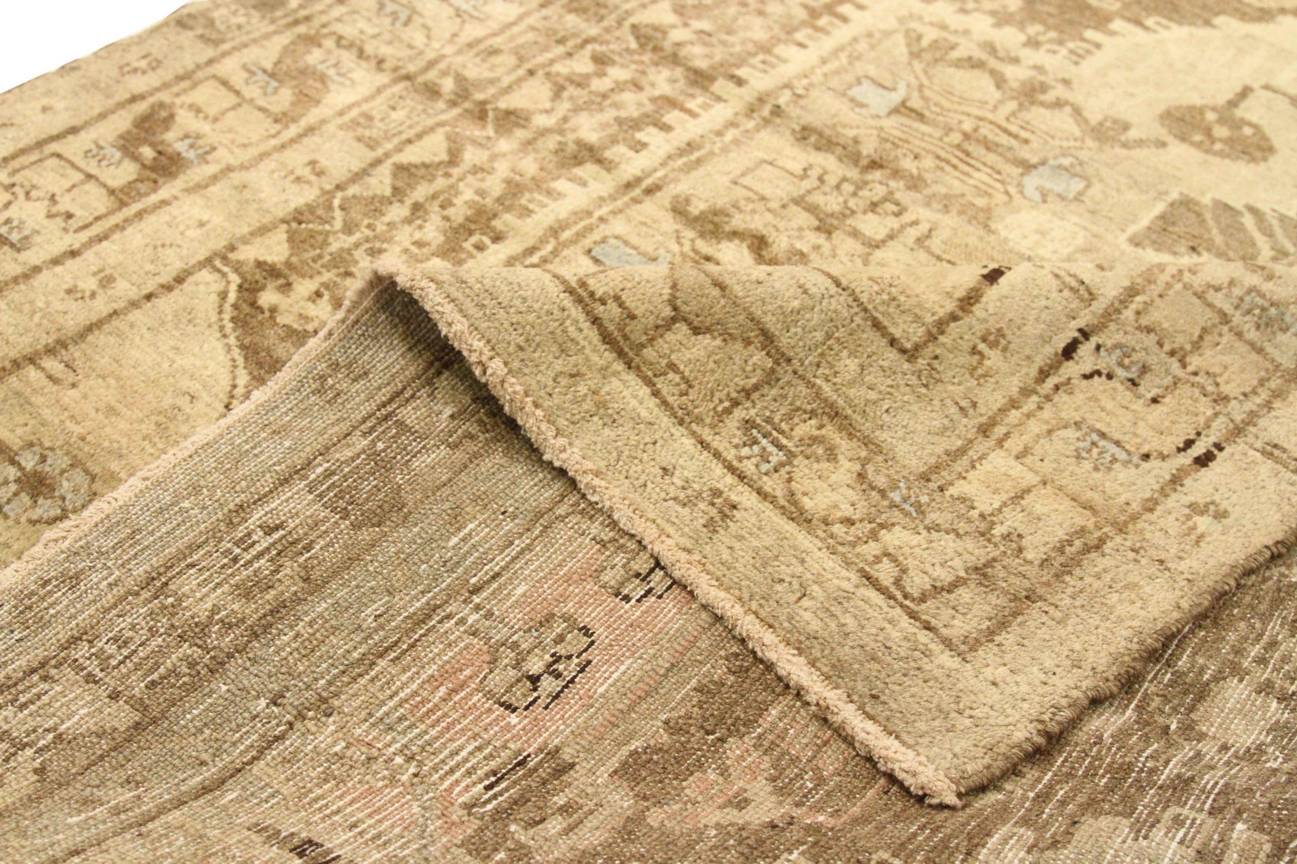 Persischer Malayer Kleiner Teppich - Wolle Braun Elfenbein Design - 75499 (Asiatisch) im Angebot