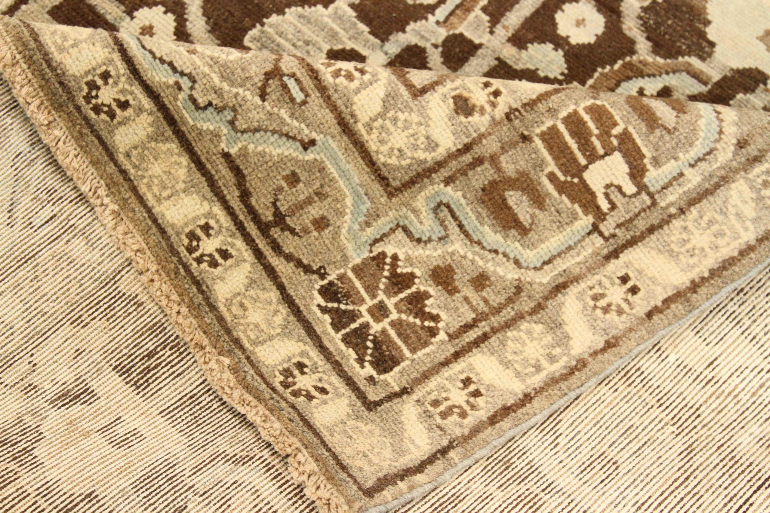 Persischer Malayer Kleiner Teppich - Wolle Braun Elfenbein Design - 75522 (Asiatisch) im Angebot