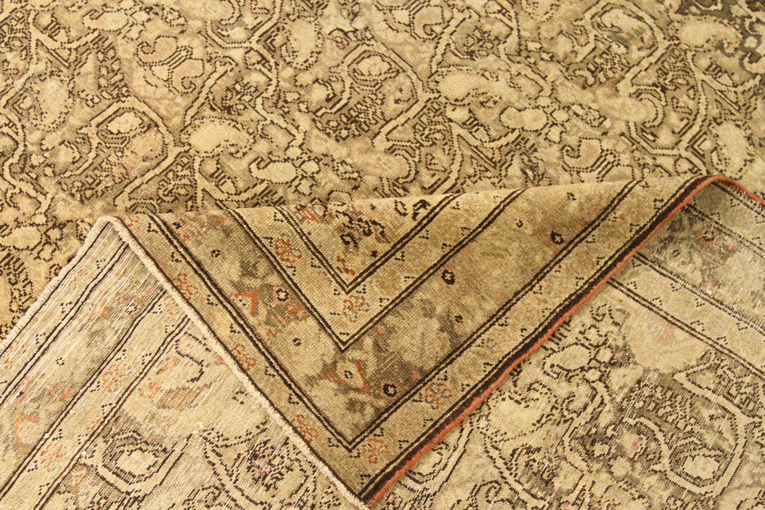 Persischer Malayer Kleiner Teppich - Wolle Braun Elfenbein Design - 75706 (Asiatisch) im Angebot