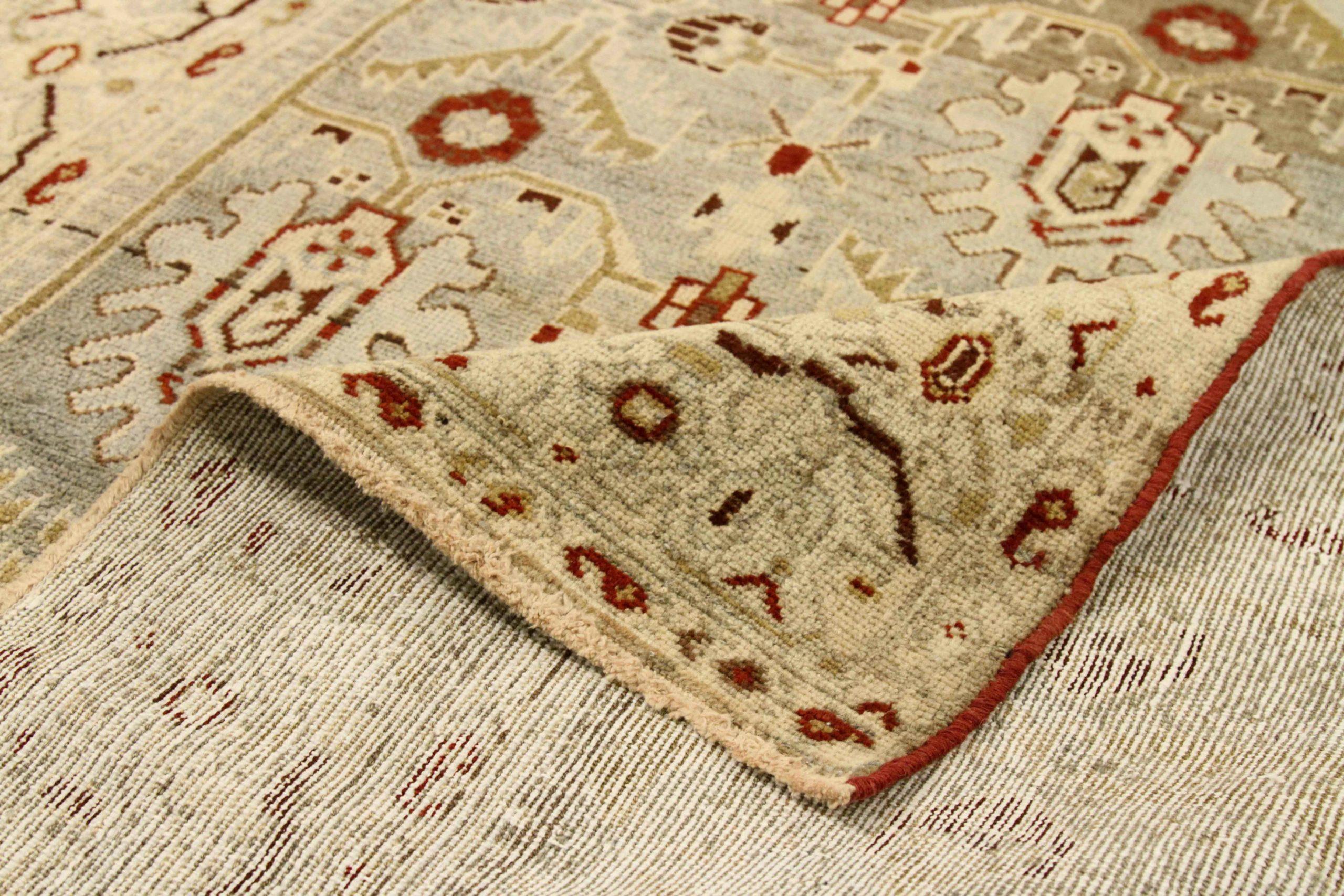 Asiatico Tappeto persiano Malayer piccolo - Lana Marrone Avorio Azzurro Rosso - 75678 in vendita