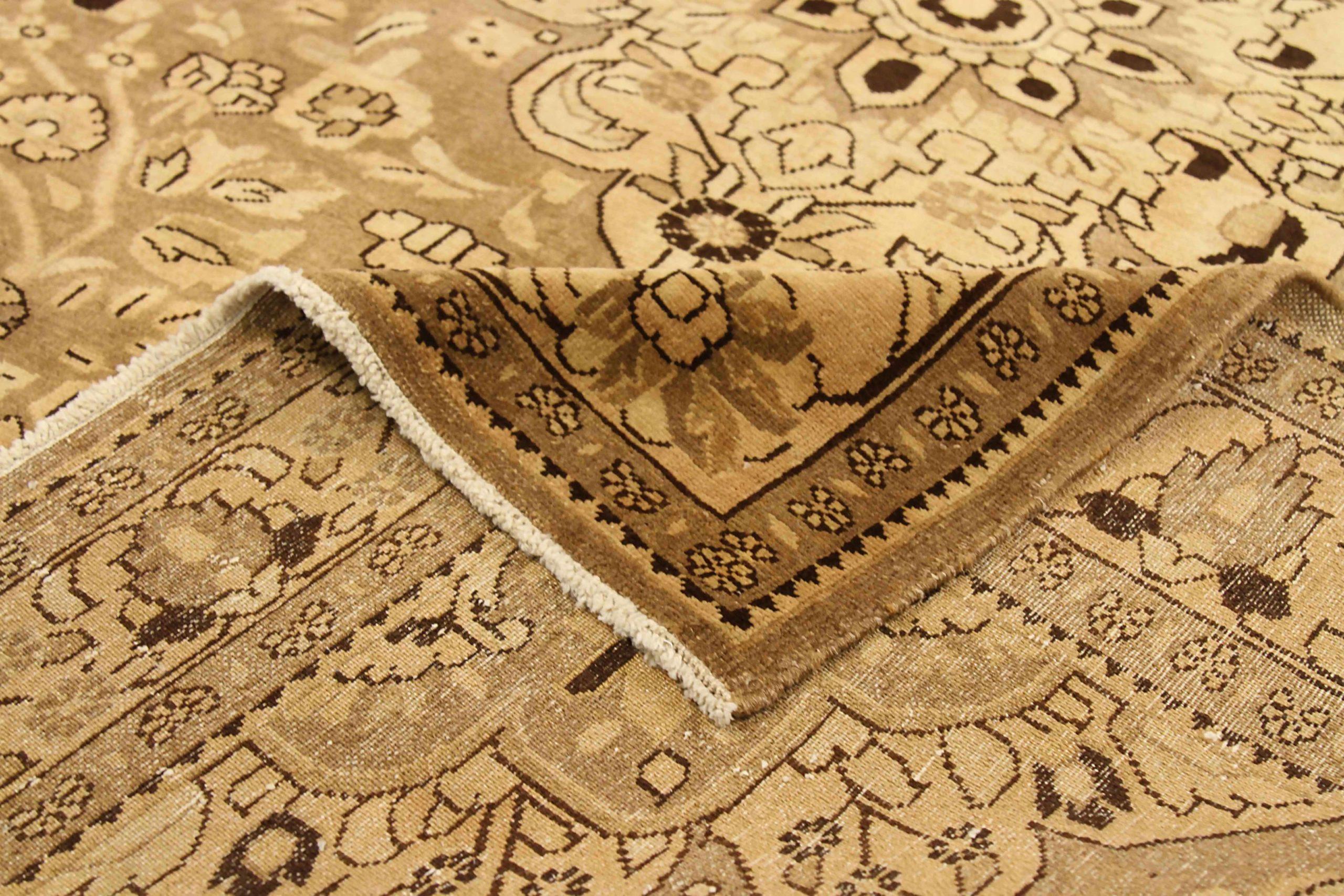 Persischer Malayer Kleiner Teppich - Wolle Braun Elfenbein Taupe 73269 im Zustand „Hervorragend“ im Angebot in Dallas, TX