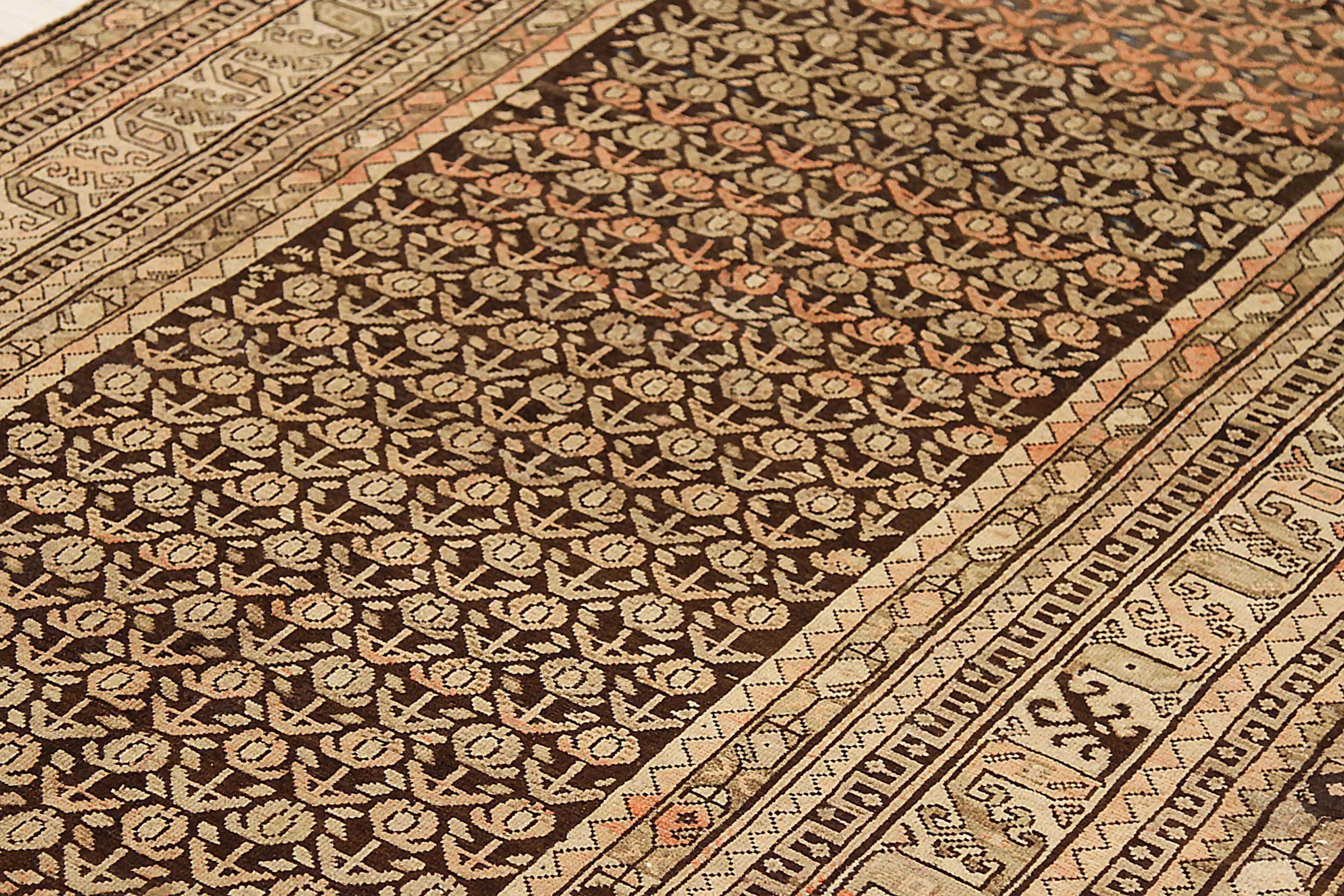 Persischer Malayer Kleiner Teppich - Wolle Braun Elfenbein 72385 (Asiatisch) im Angebot