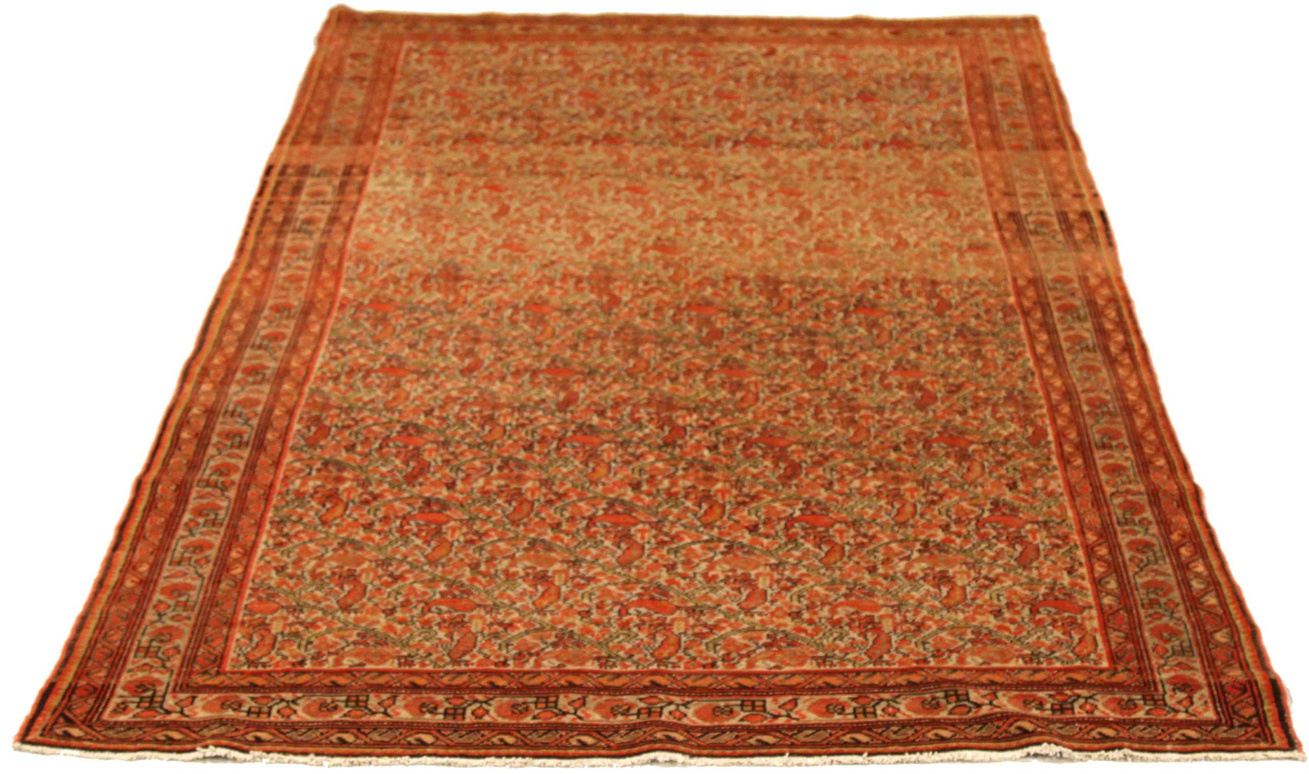Descubre la elegancia de la Alfombra Persa Malayer Pequeña de Circa 1880. Diseñado con Lana y VerdeMarfilRojo, este diseño exclusivo es perfecto para realzar tu espacio.