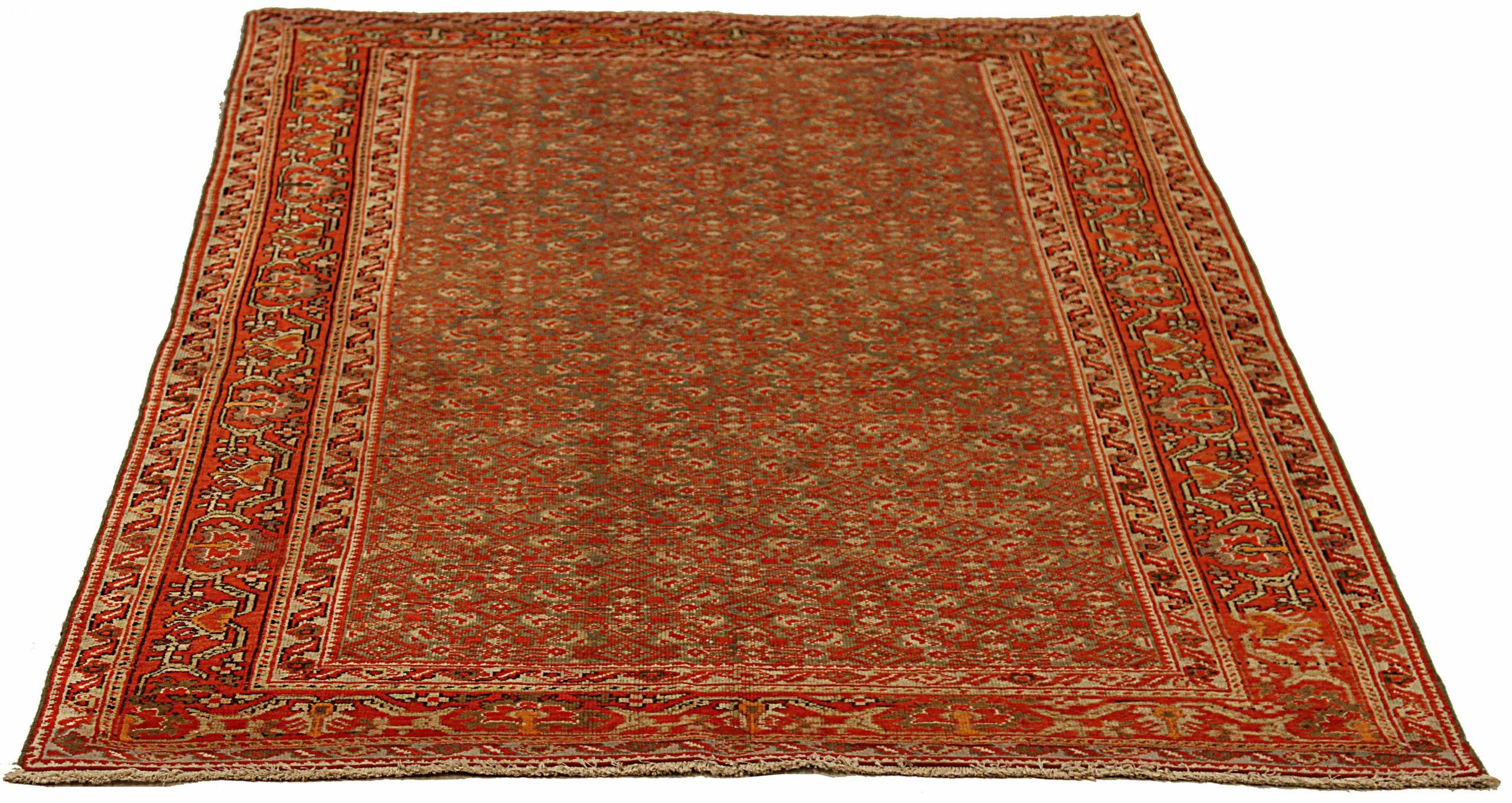 Descubre la elegancia de la Alfombra Persa Malayer Pequeña de Circa 1880. Diseñado con Lana y VerdeMarfilRojo, este diseño exclusivo es perfecto para realzar tu espacio.
