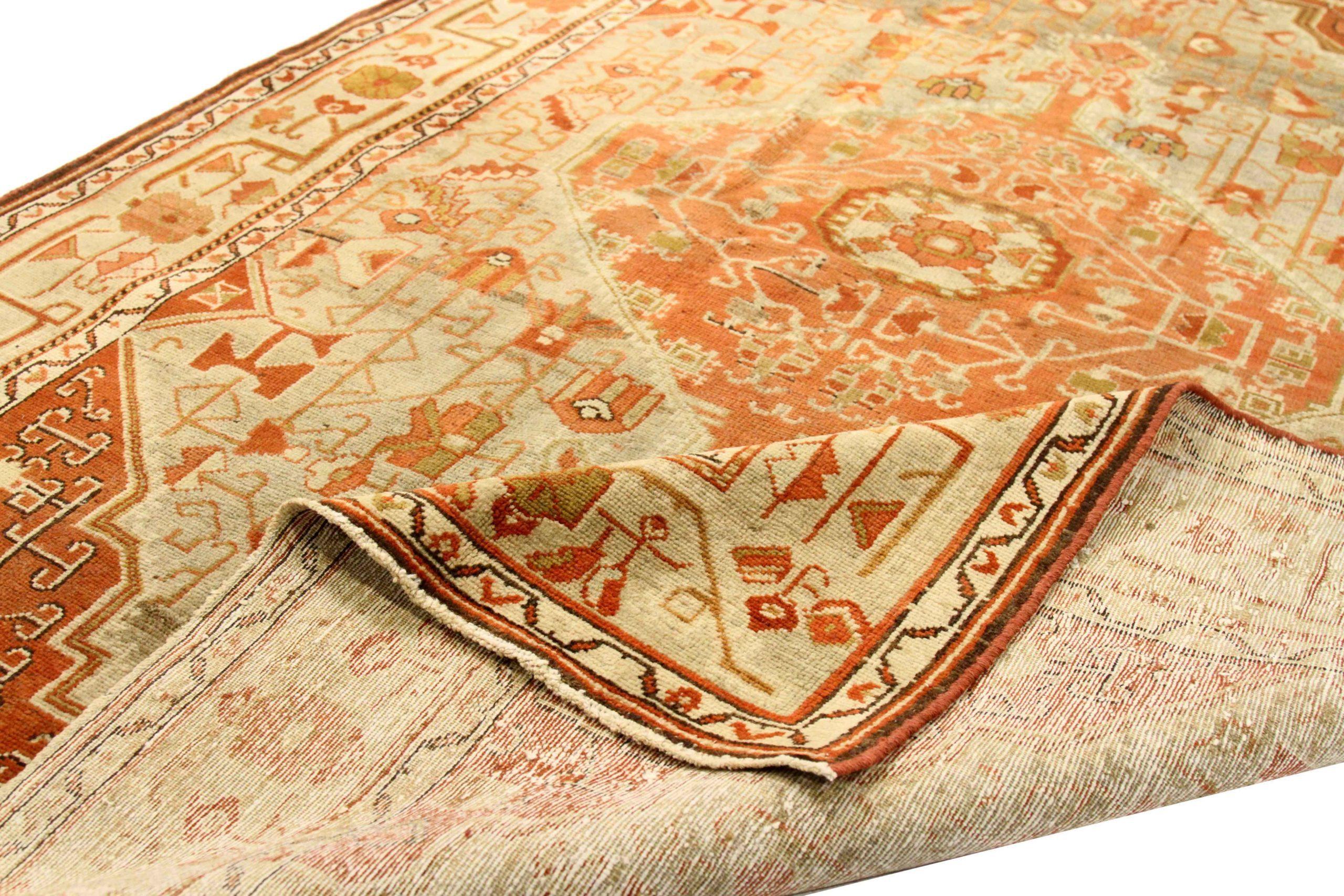 Persischer Malayer Kleiner Teppich - Wolle Grün Elfenbein Rot Design - 75630 (Asiatisch) im Angebot
